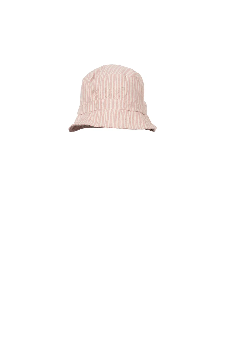 Abella Striped Bucket Hat - Deep Rose/Chalk