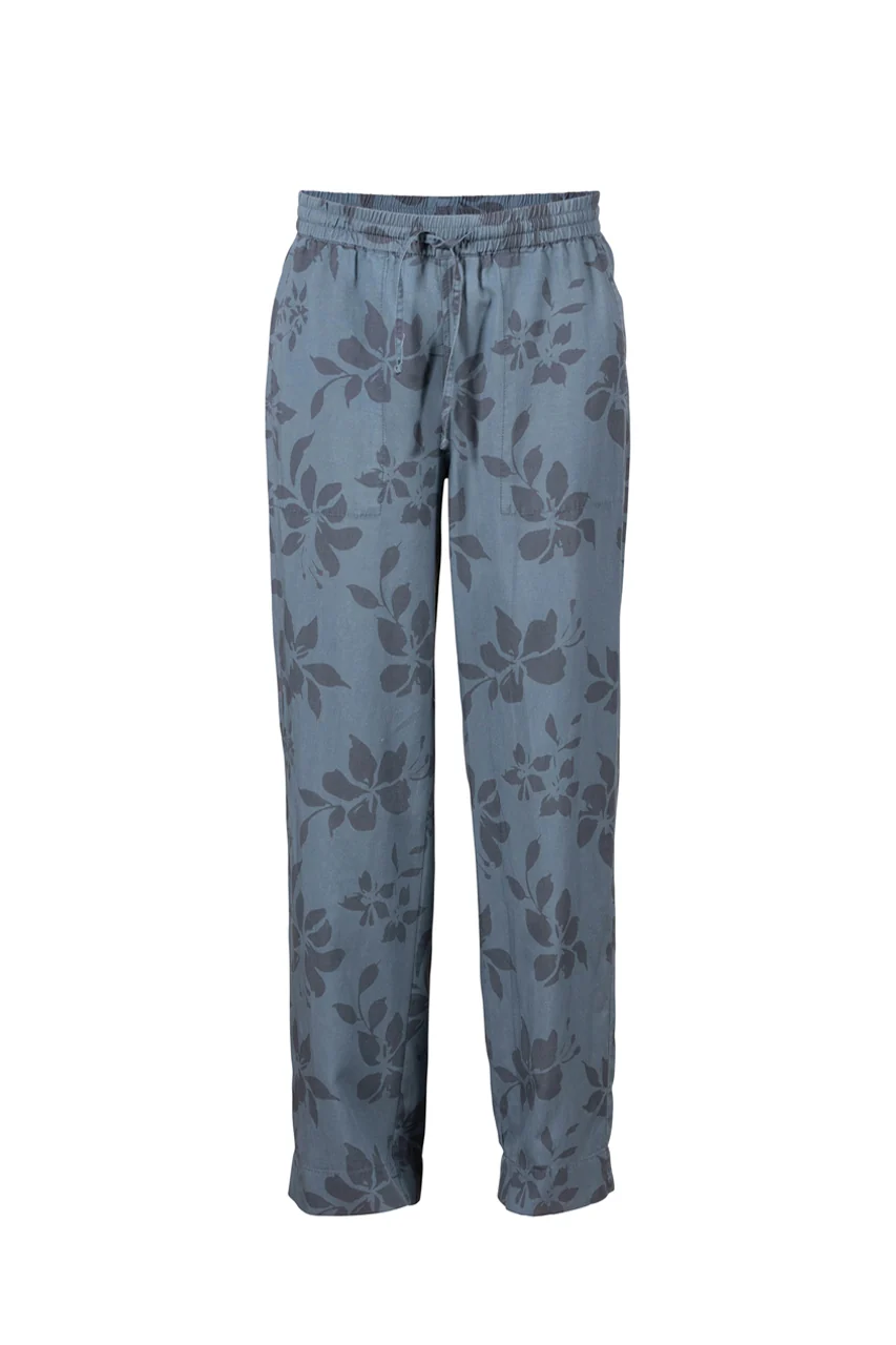 Anisette Flower Print Trousers - Iron Blue - Image 2