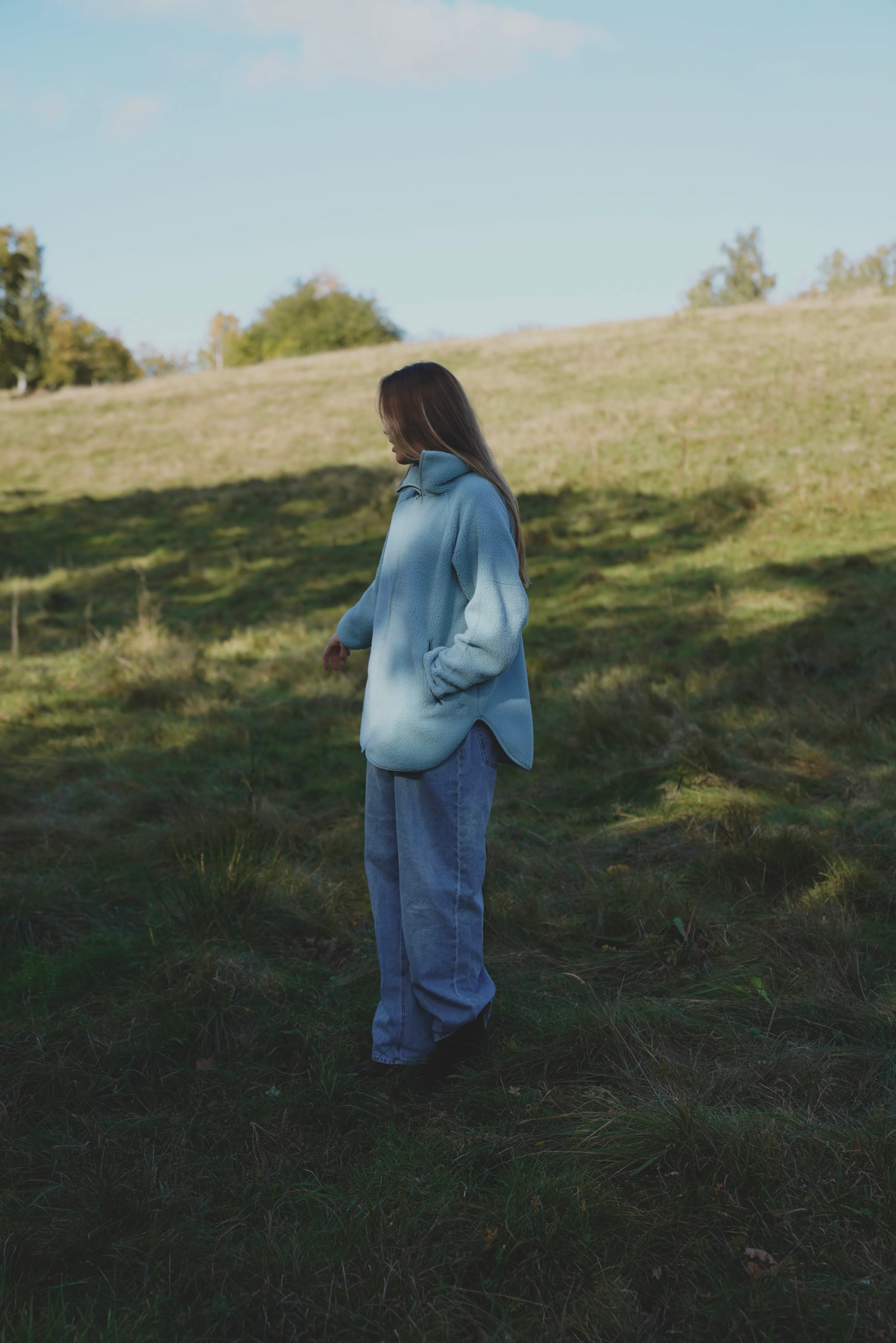 Aria Teddy Fleece Jacket - Ice Blue - Image 6