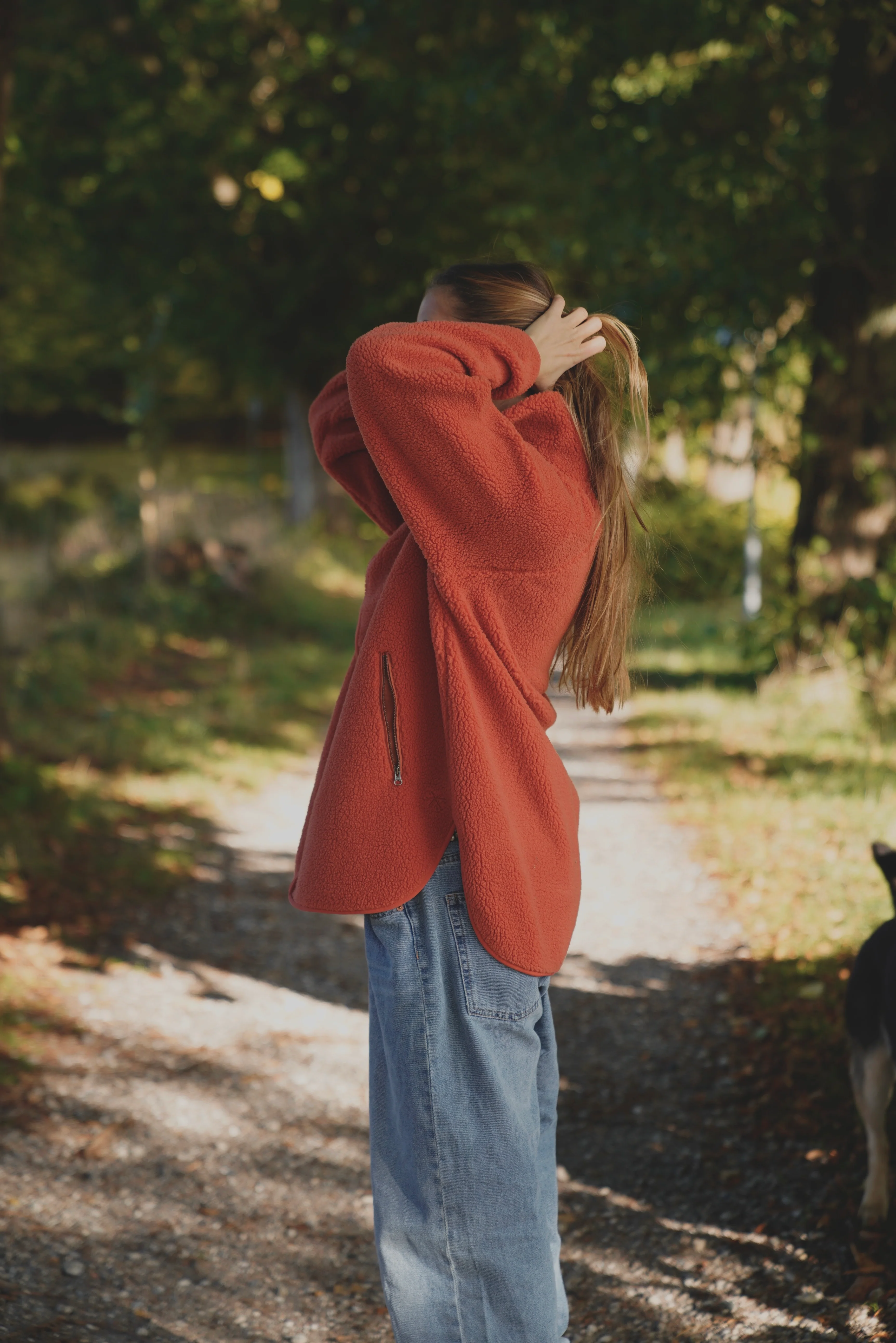 Aria Teddy Fleece Jacket - Red Earth - Image 4