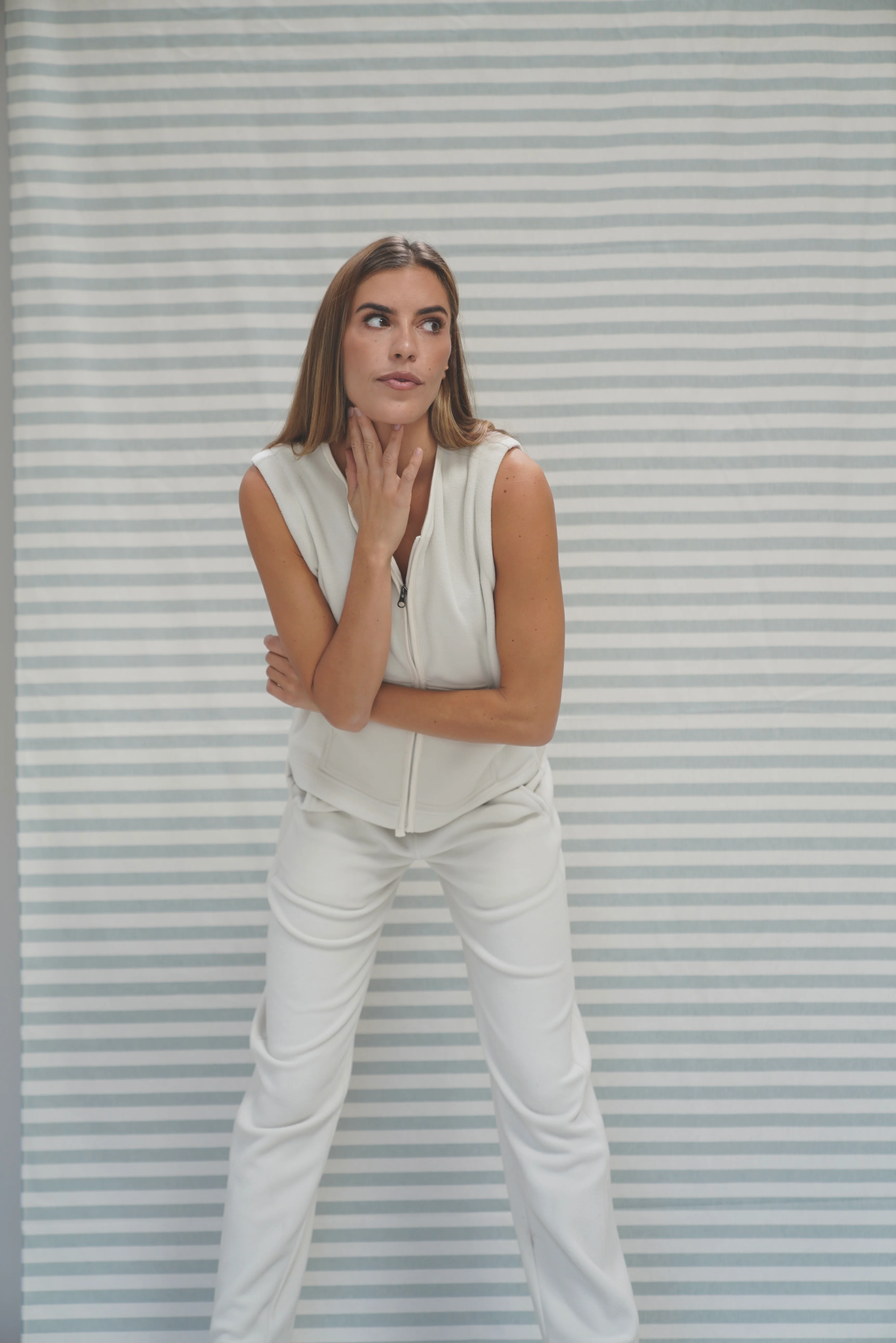 Cajsa Fleece Vest - Chalk - Image 3