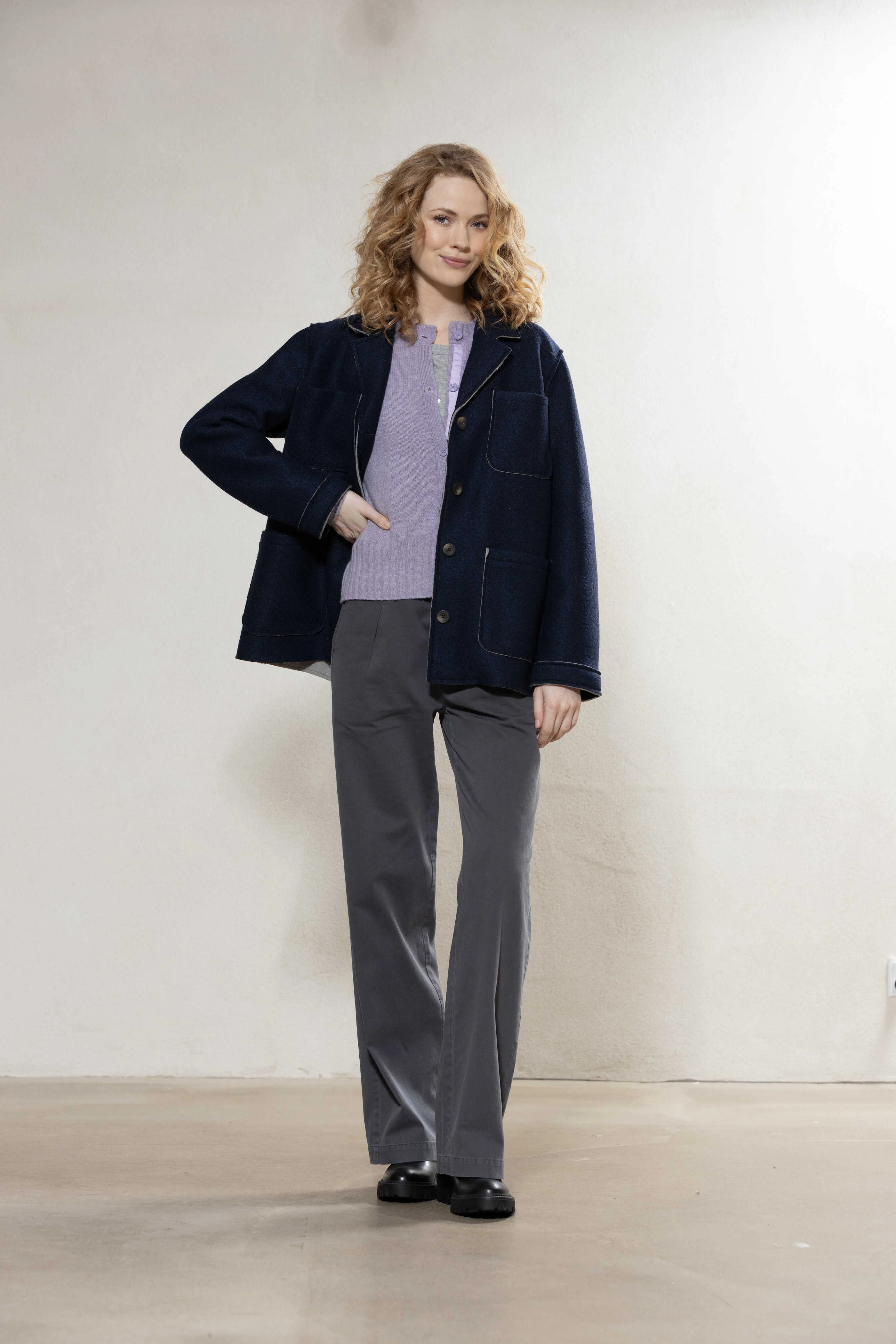 Christine Twill Trousers - Iron Grey - Image 3