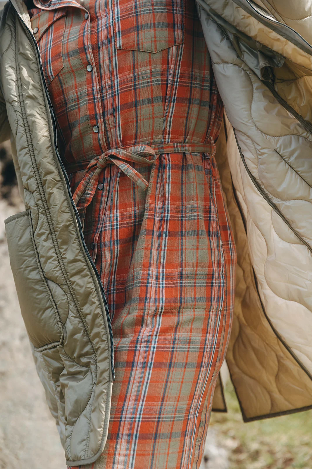 Cirkeline Check Dress - Red Earth - Image 3
