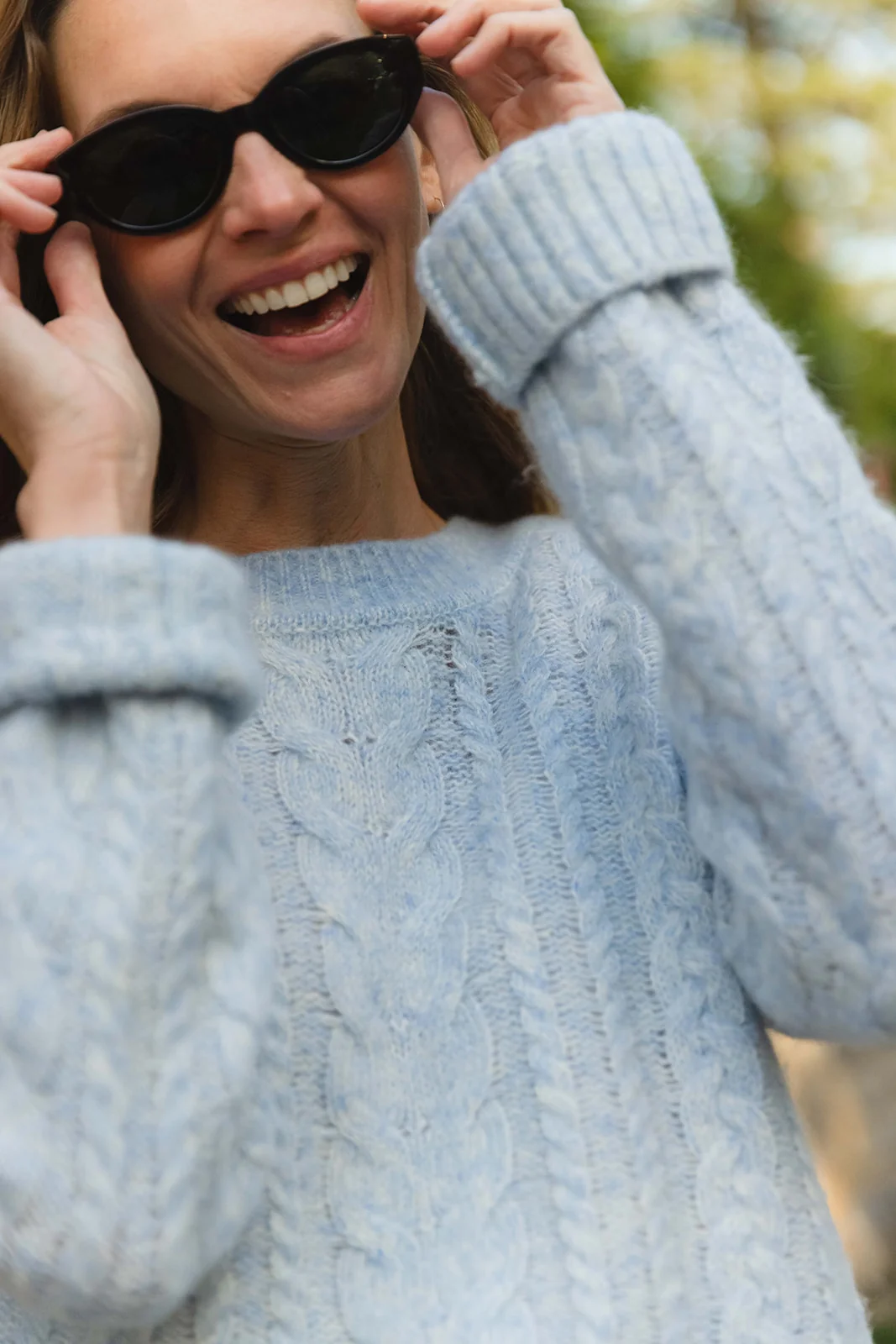 Daimi Cable Knit - Pale Blue - Image 11