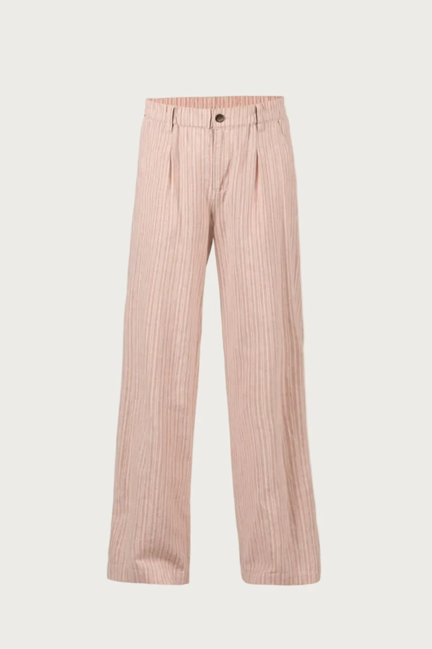 Deleste Striped Trousers - Deep Rose/Chalk - Image 2