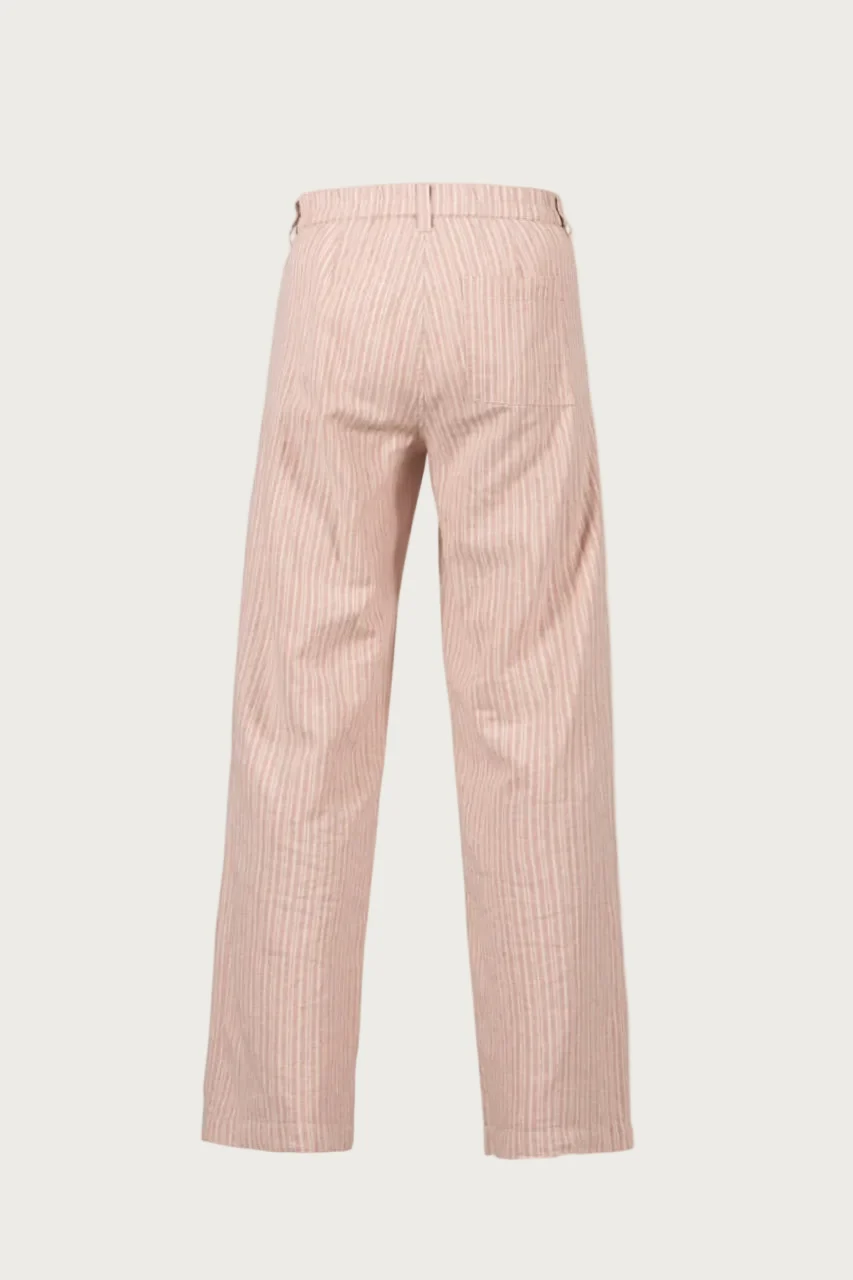Deleste Striped Trousers - Deep Rose/Chalk - Image 3