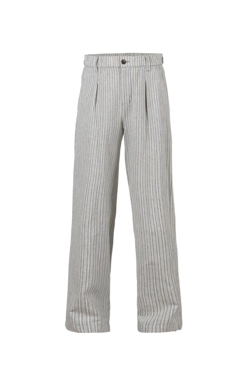 Deleste Striped Trousers - Iron Blue/Chalk - Image 2