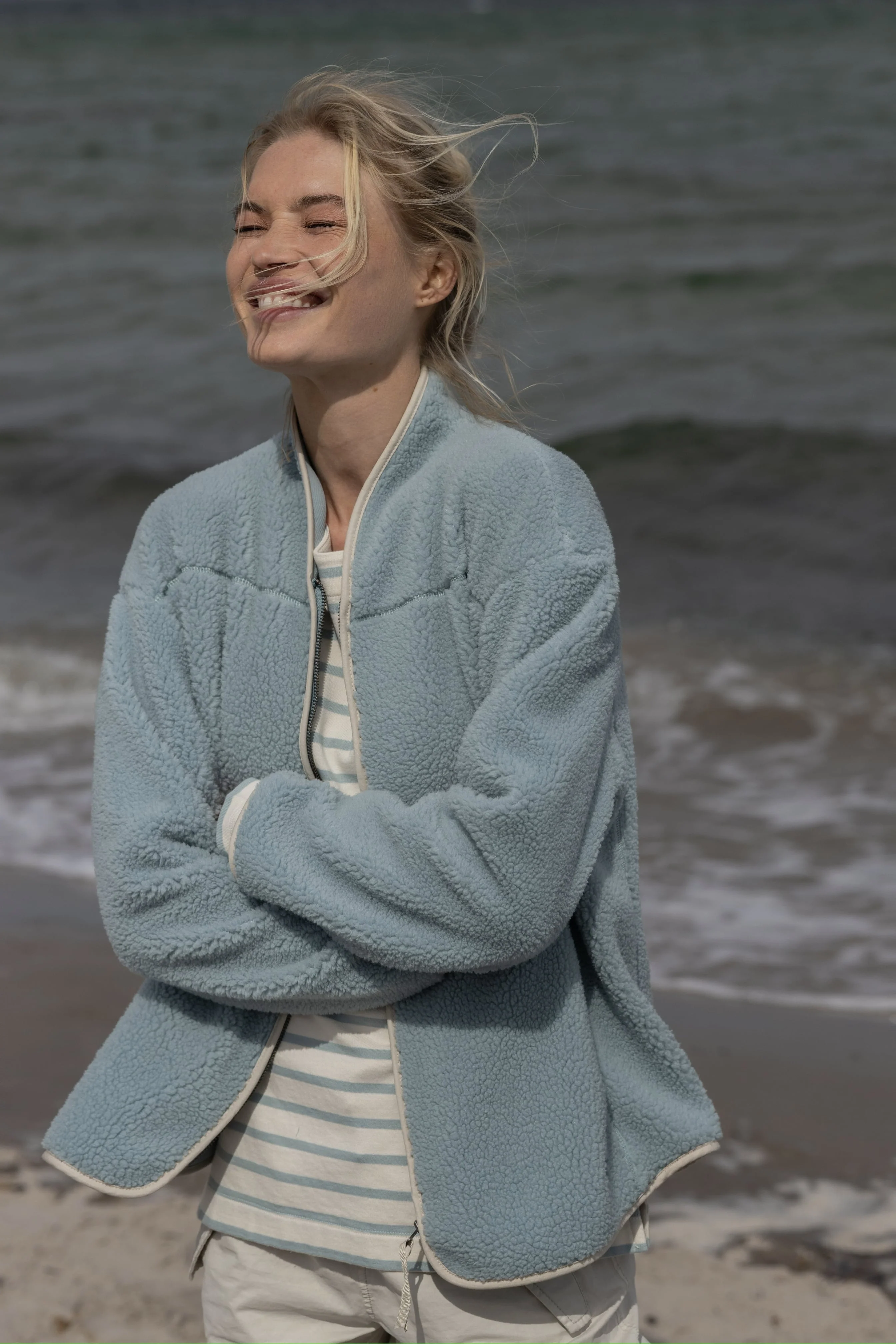 Delta Teddyfleece Jacket - Aqua - Image 3