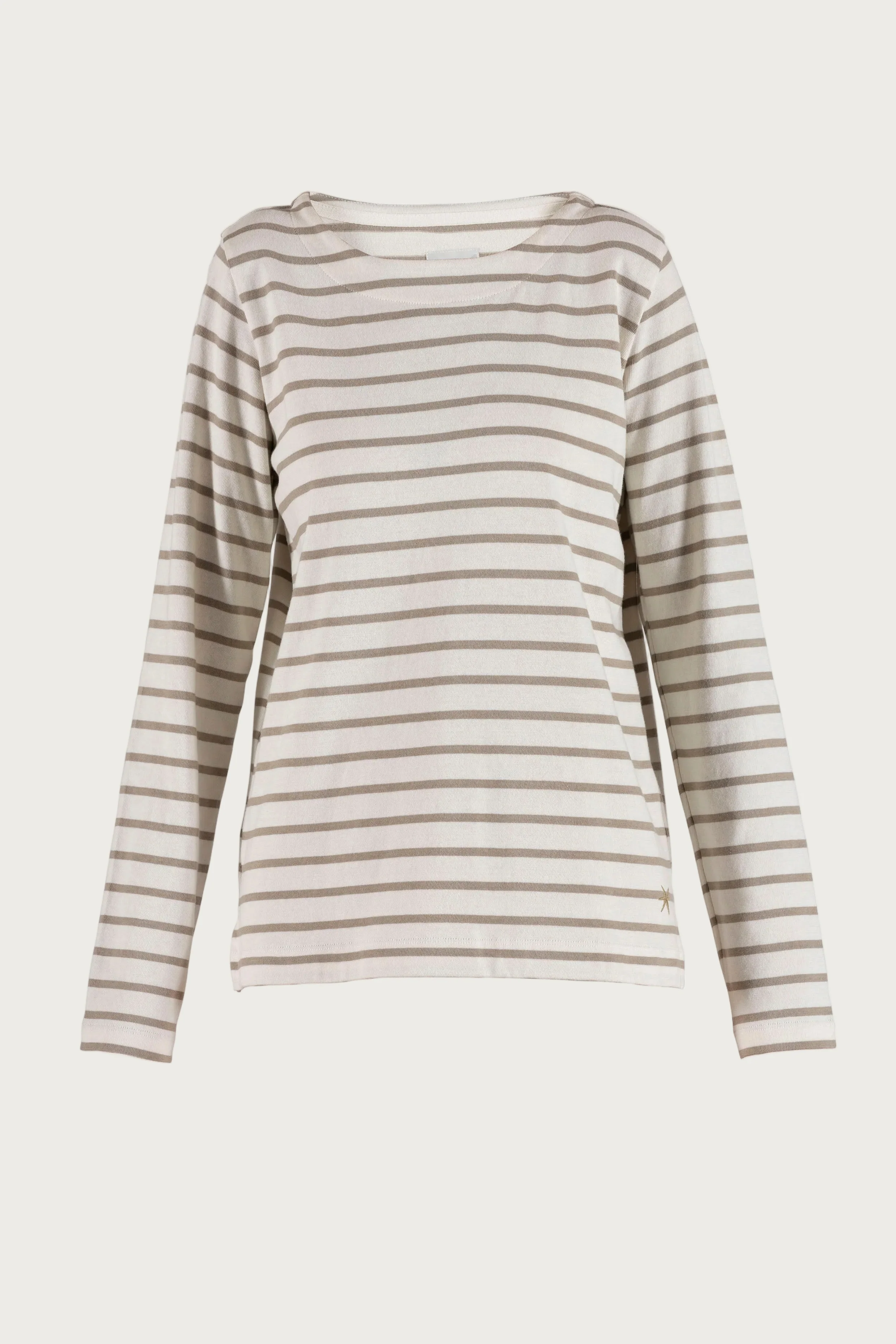 Donna Striped Blouse - Ecru w/Light Camel