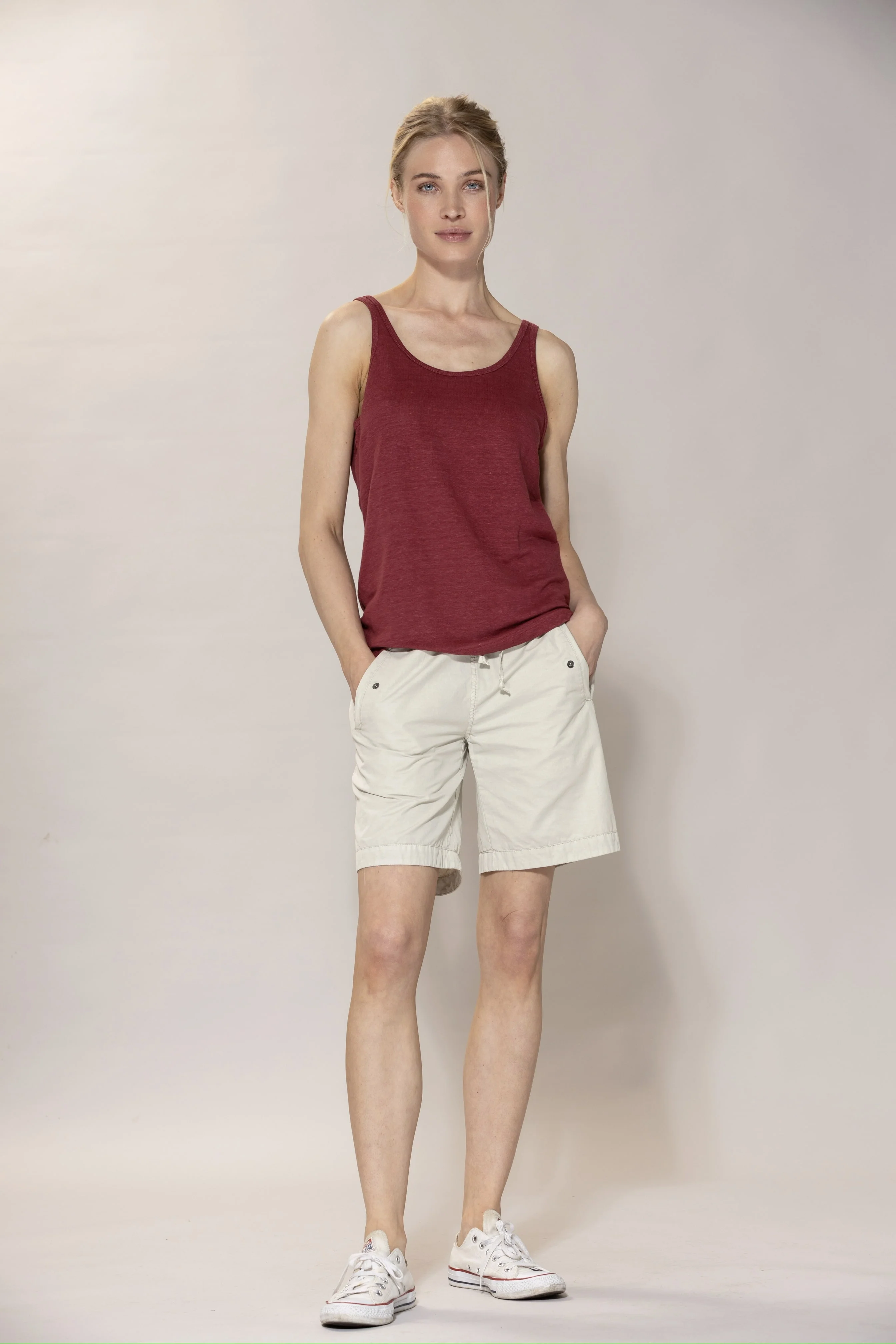 Doris linen Top - Cranberry - Image 2