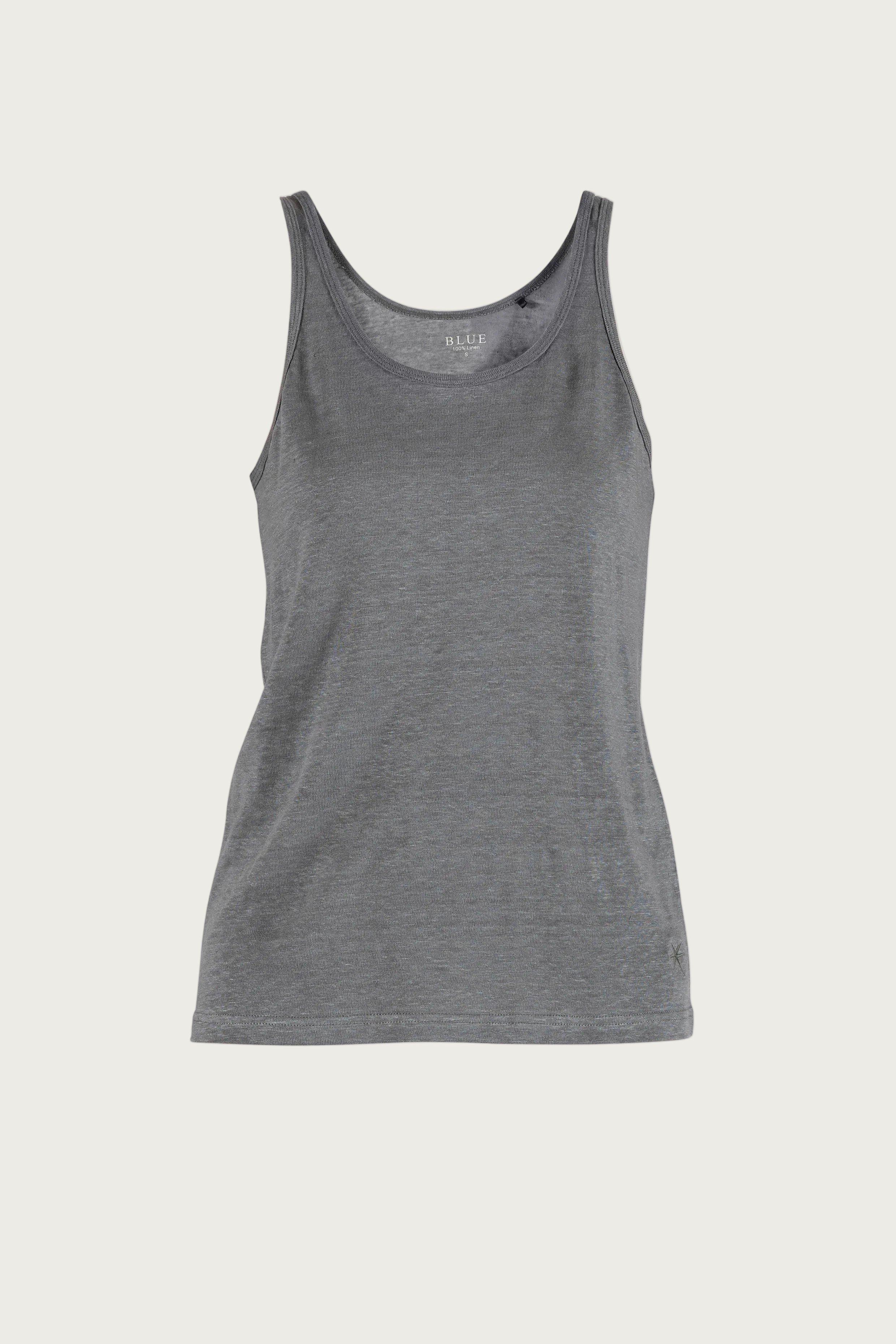 Doris linen Top - Silver Pine