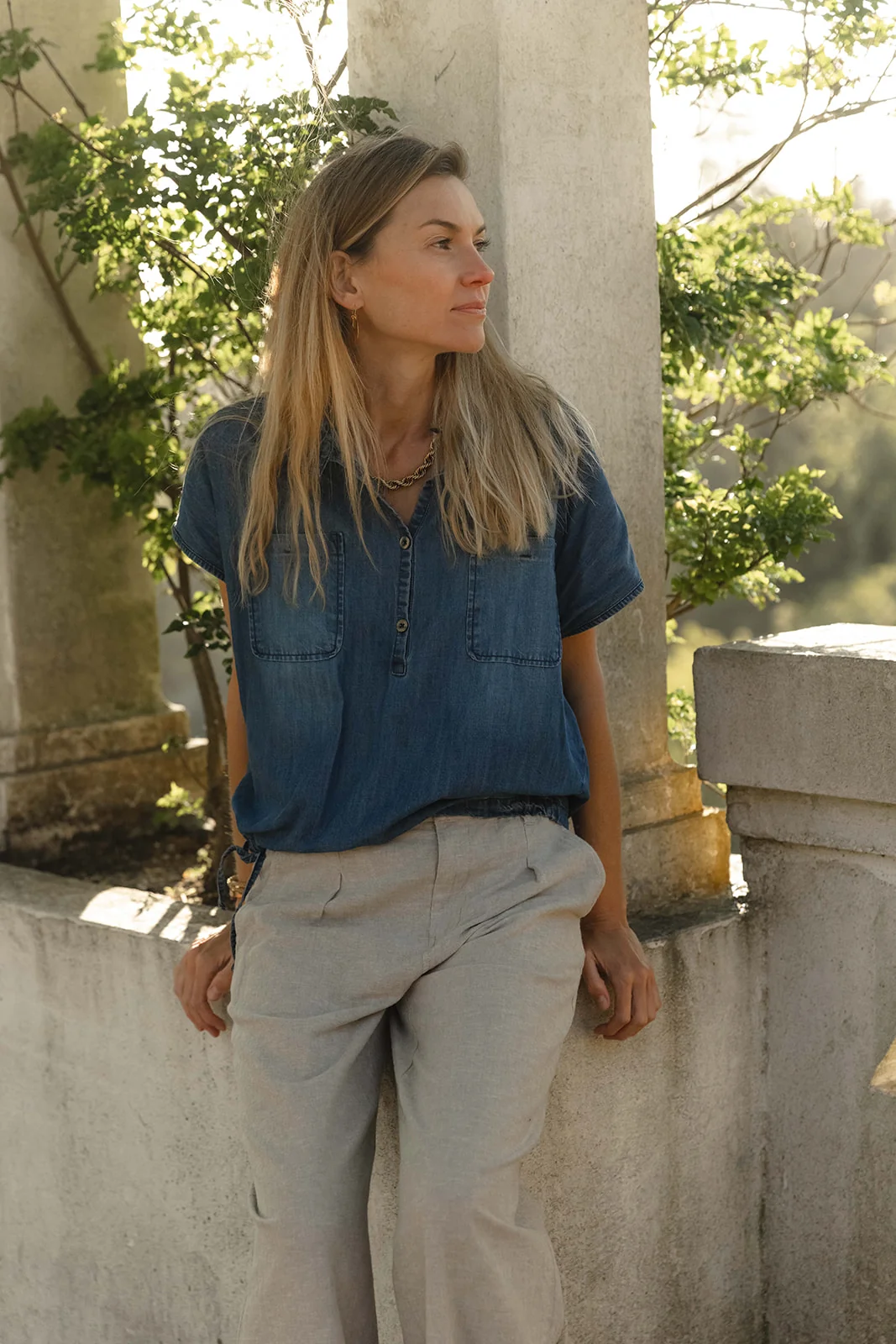 Dux tencel Shirt - Denim Blue - Image 6
