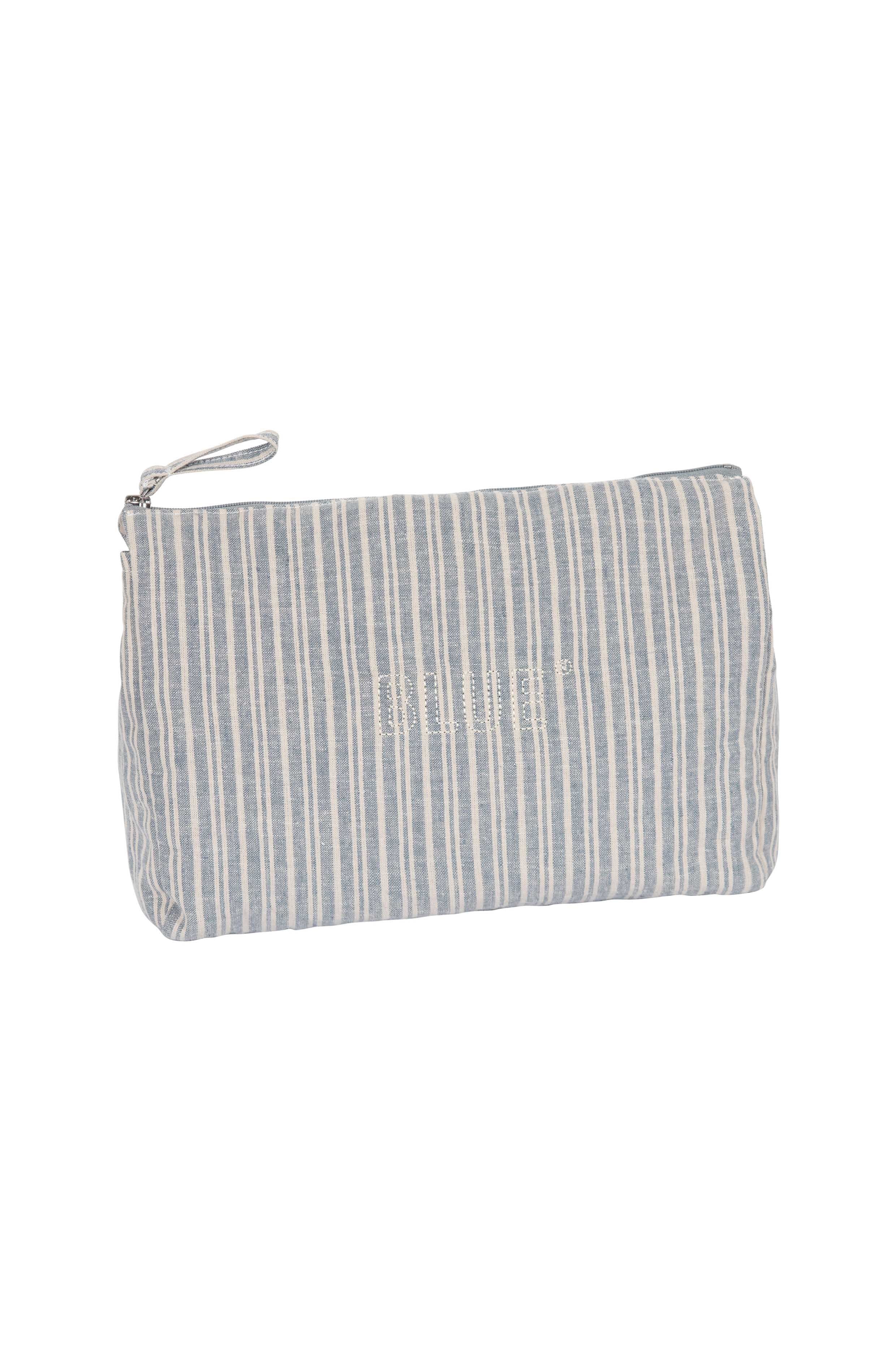 Ellen Striped Clutch - Iron Blue/Chalk