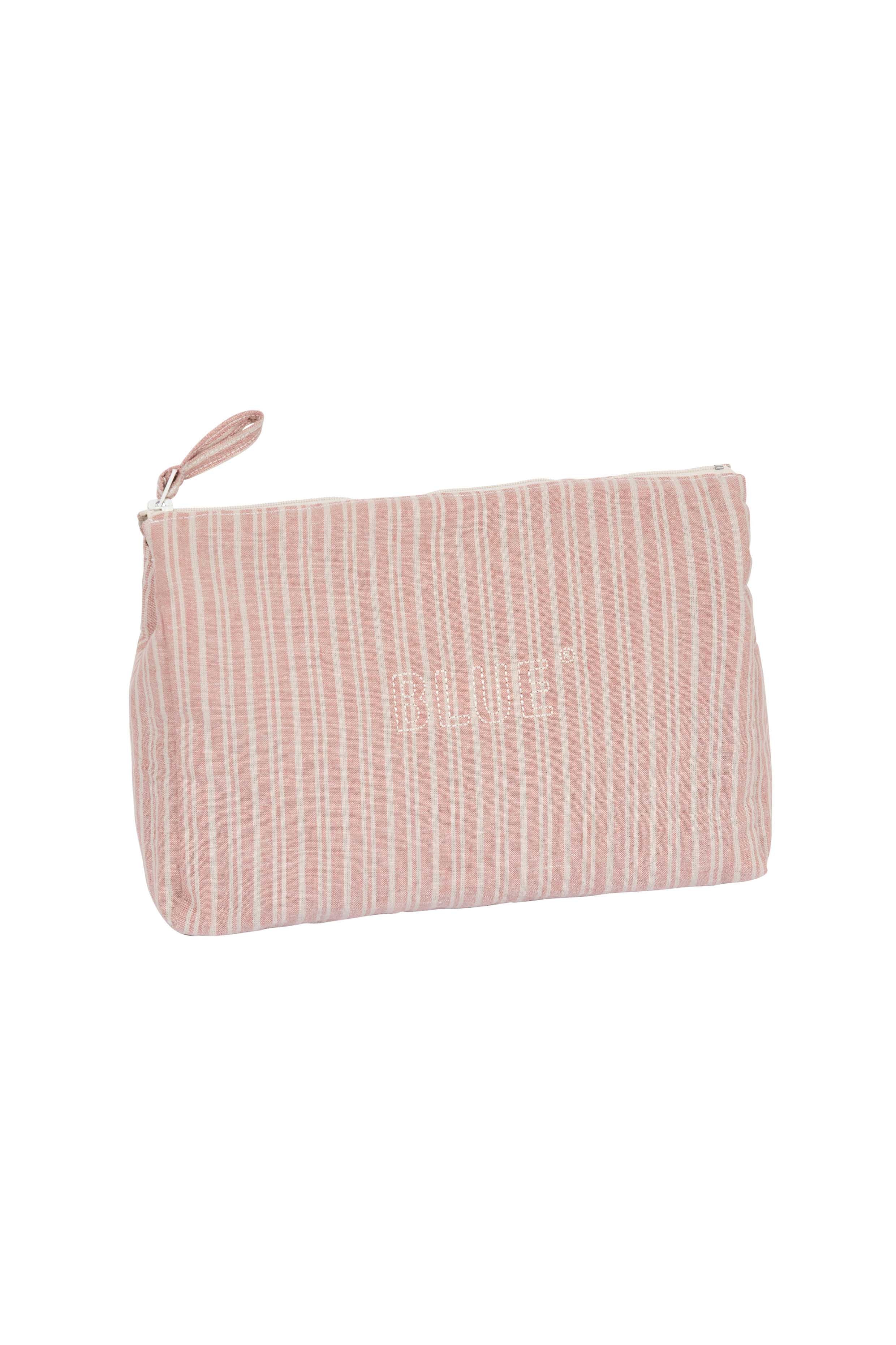 Ellen Striped Clutch - Deep Rose/Chalk
