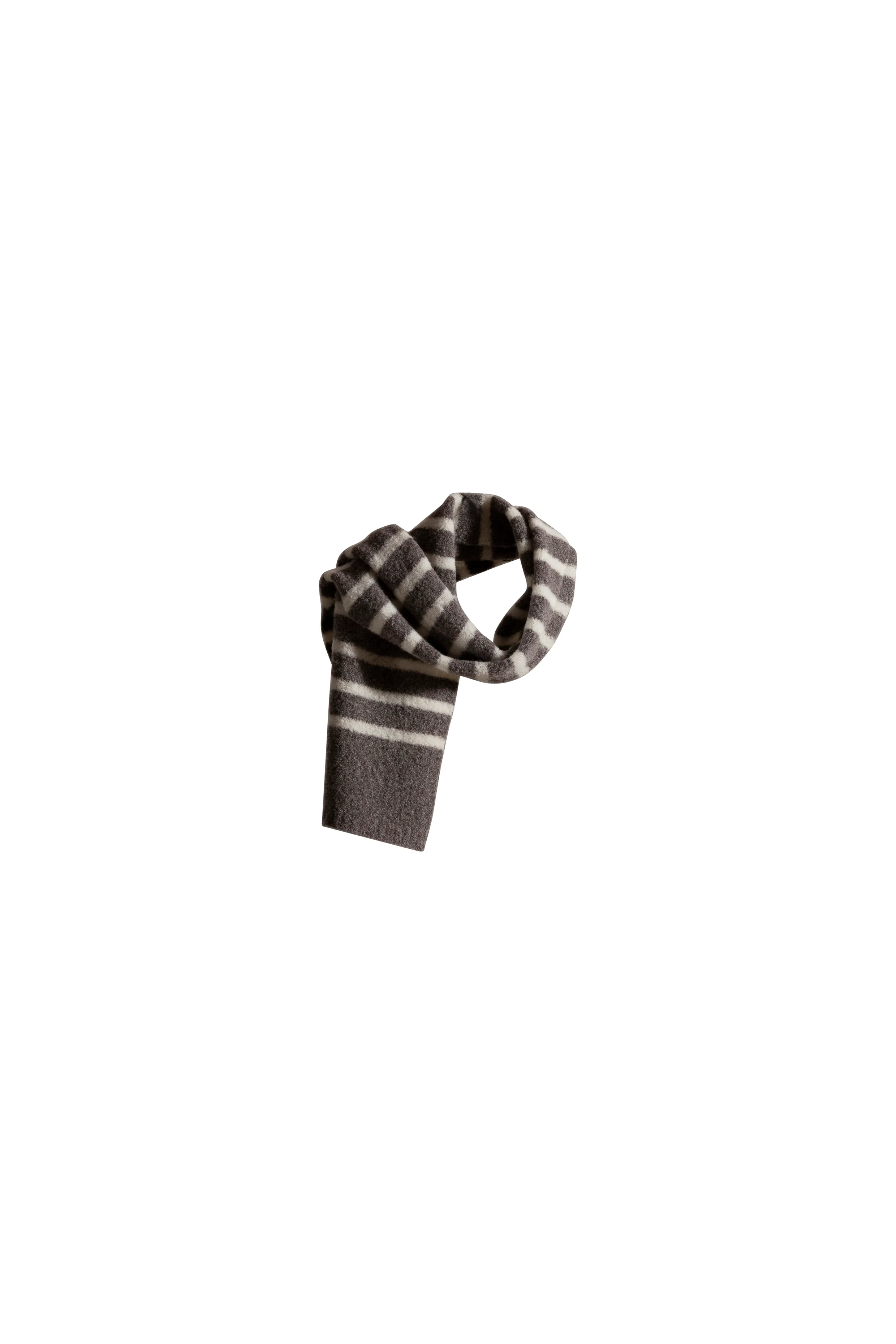 Fannylou Bouclé Knit Scarf - Light Chocolate/Cream - Image 2