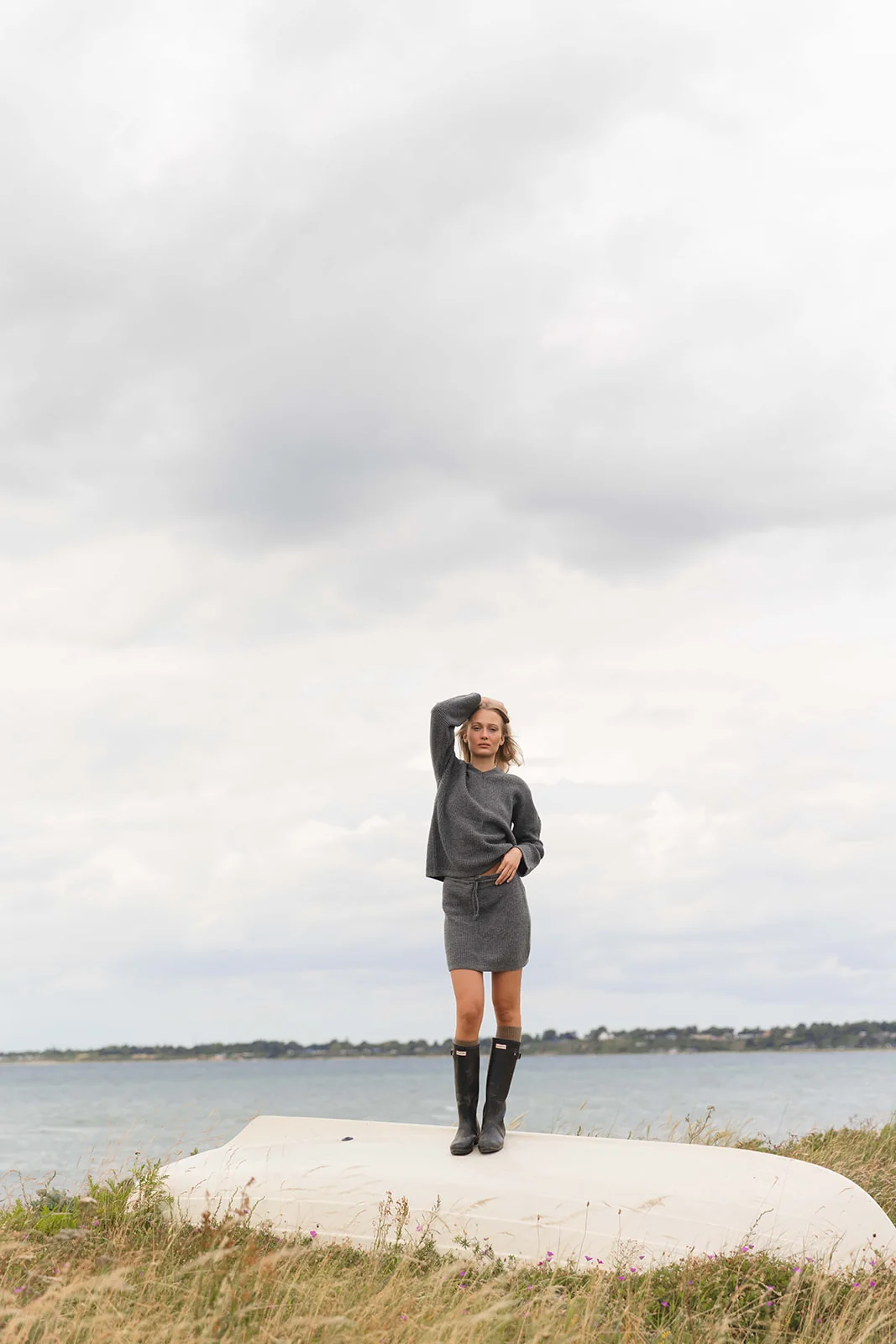 Freja Merino Knit Skirt - Iron Grey Melange - Image 4