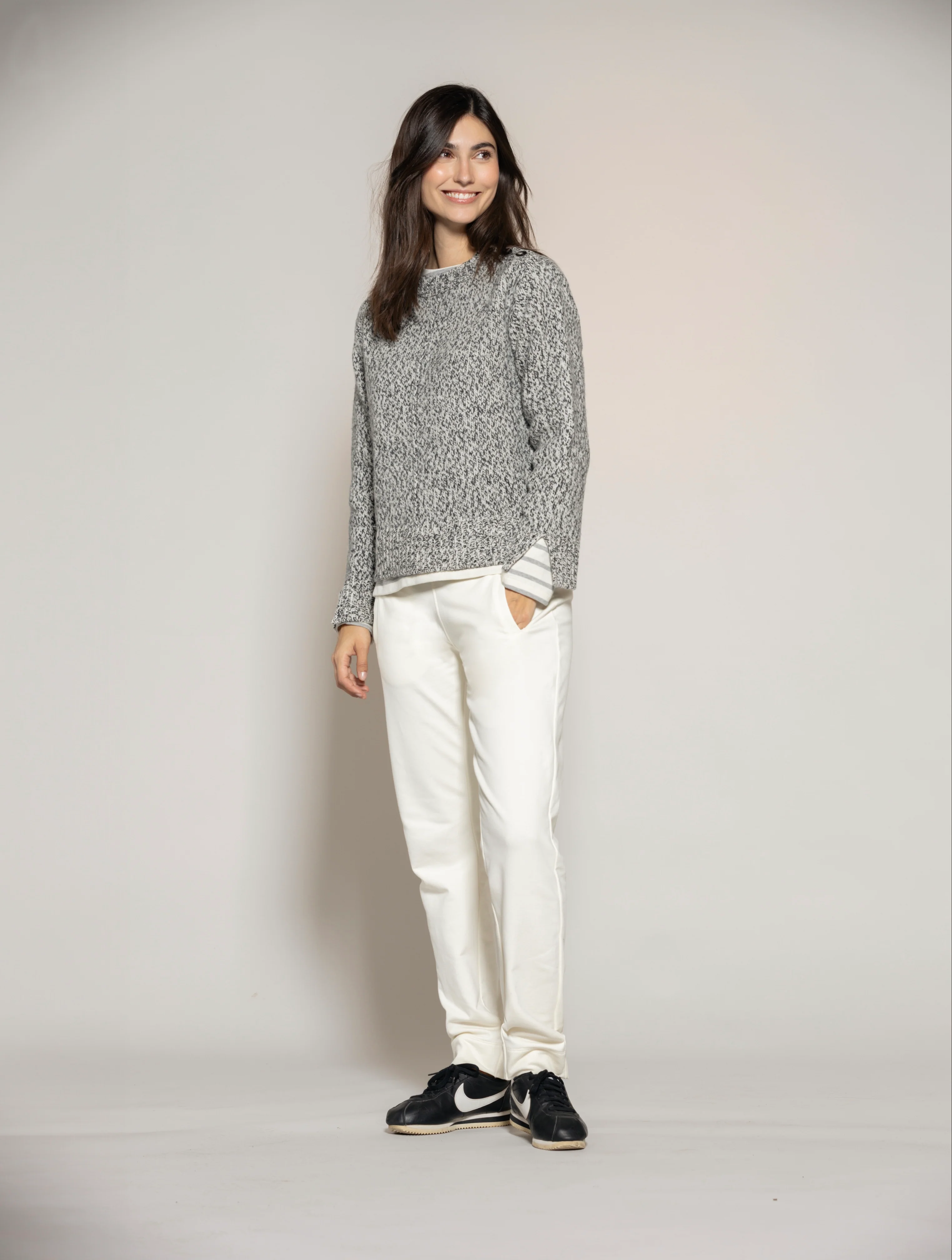 Frida Twisted Knit - Black/White