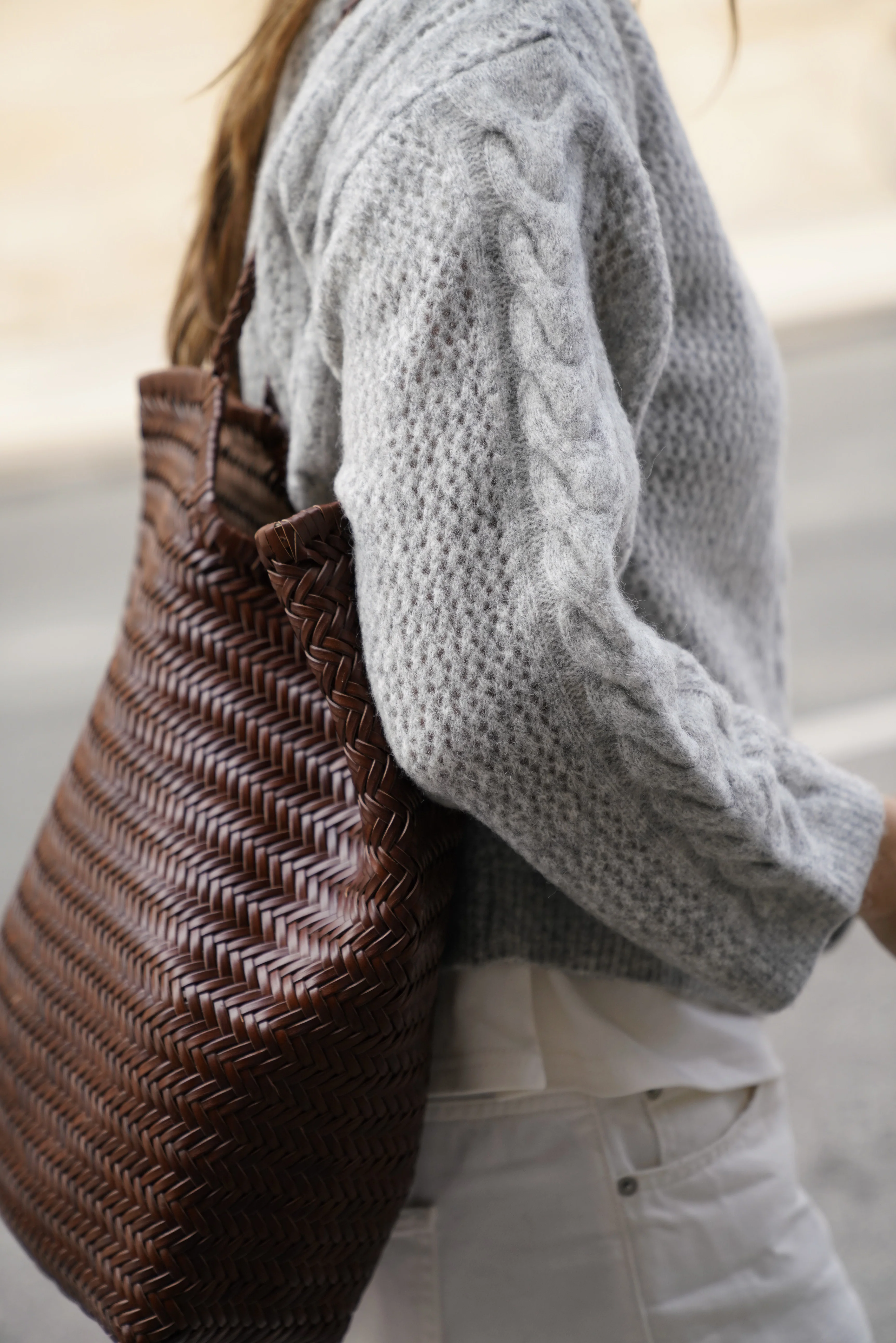 Frigga Cable Knit - Light Grey/Melange - Image 3