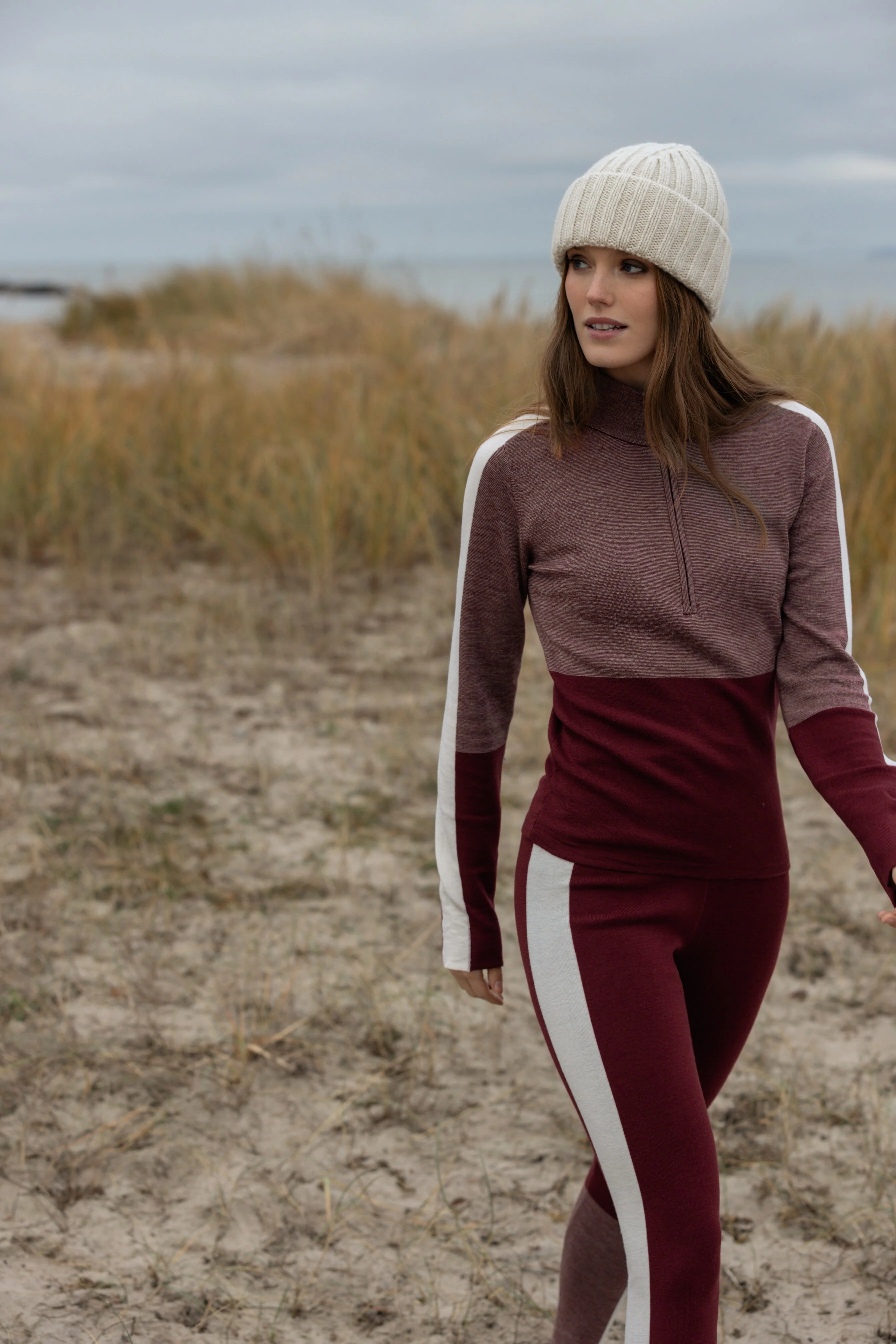 Futte Merino Knit Pants - Dark Cherry - Image 3