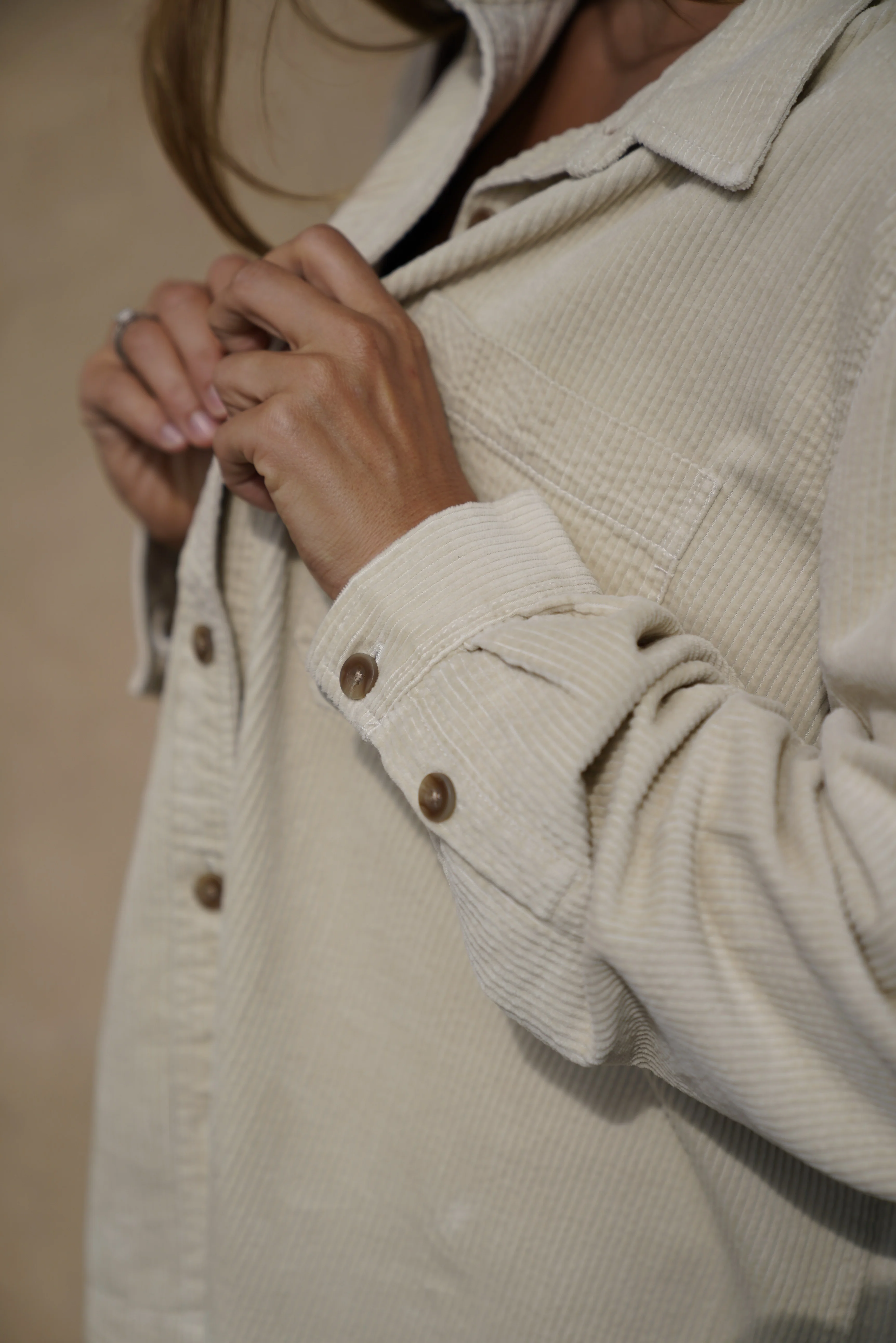 Gas Corduroy Shirt - Almond - Image 3