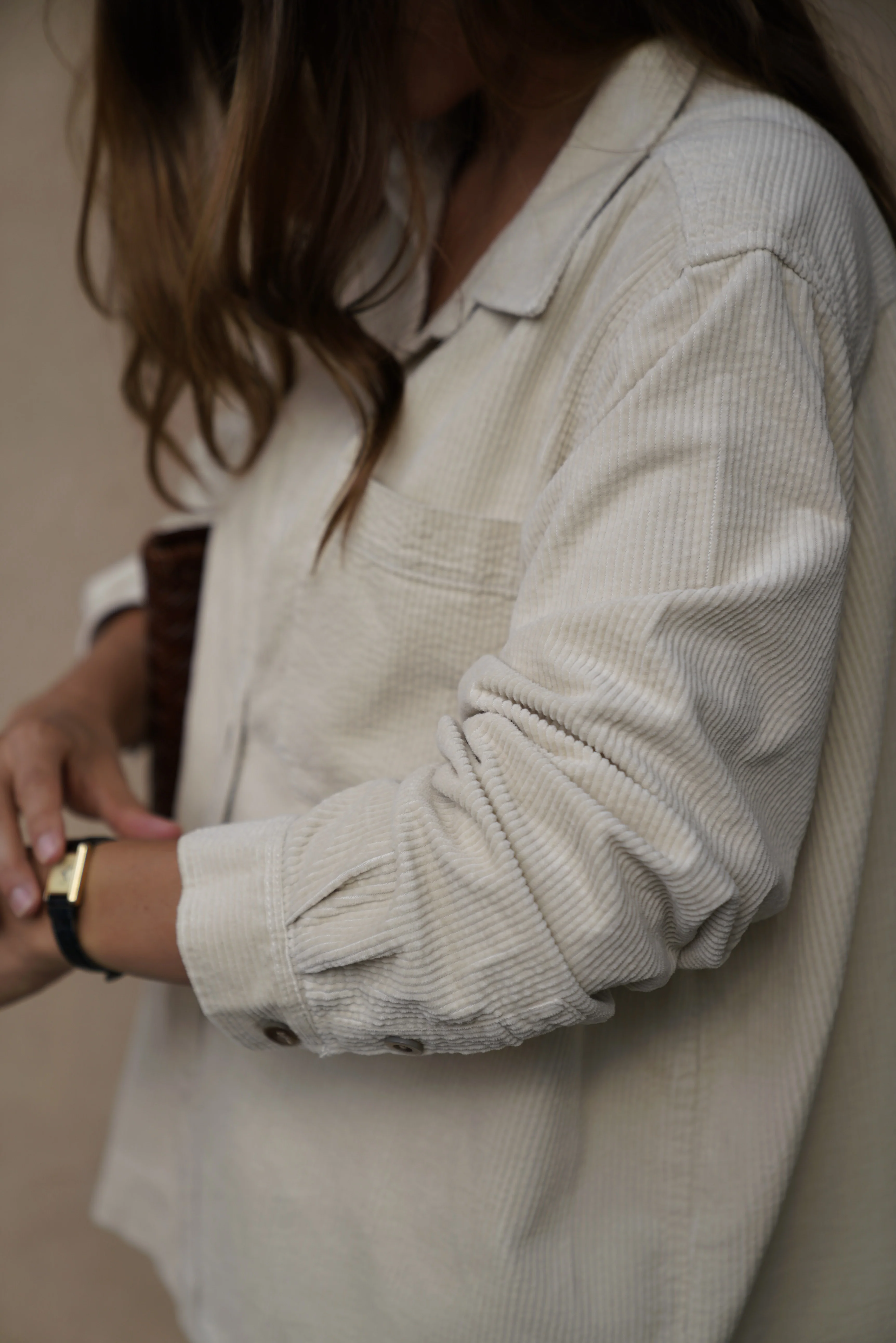 Gas Corduroy Shirt - Almond - Image 5