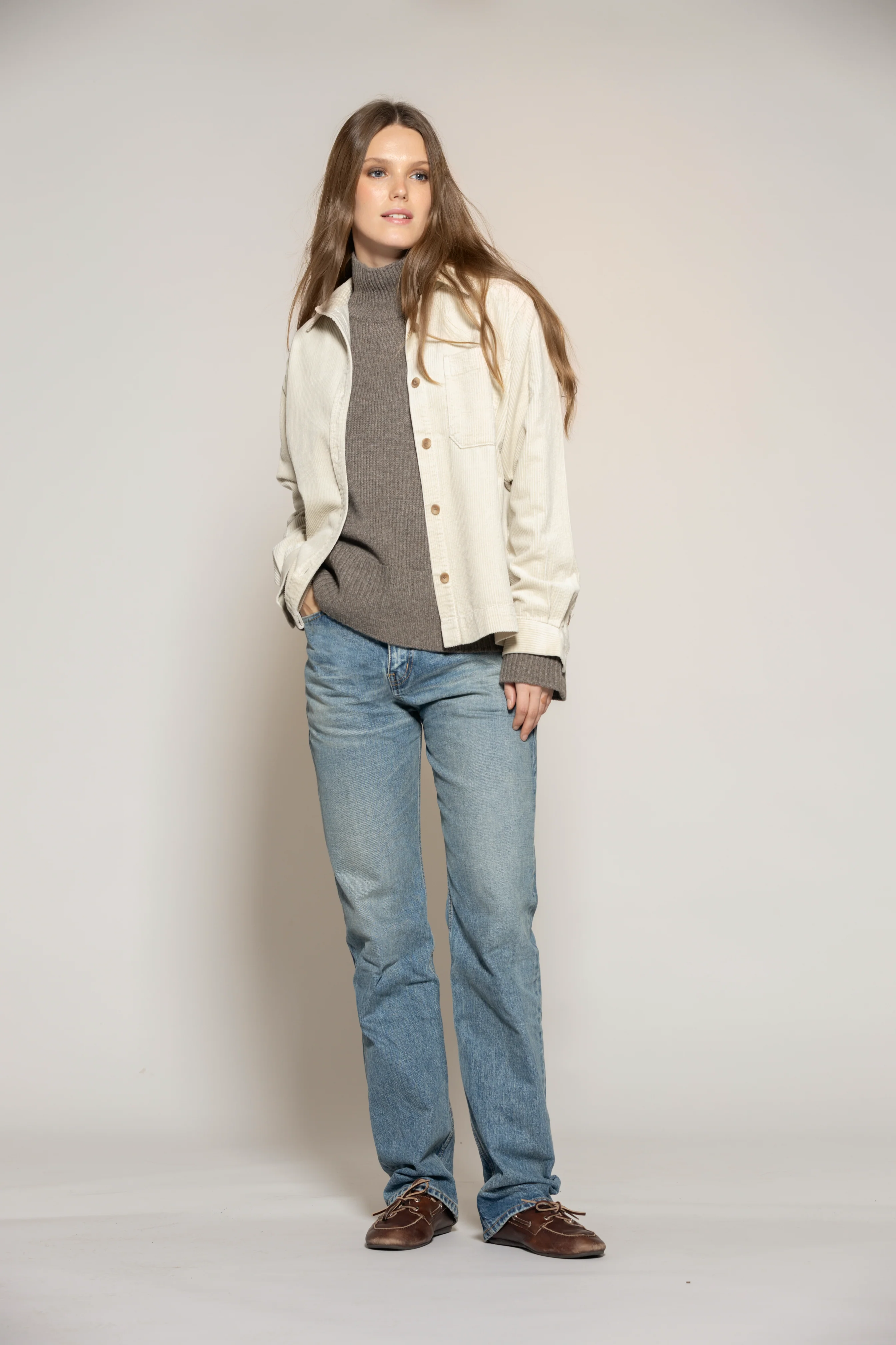 Gas Corduroy Shirt - Almond - Image 7