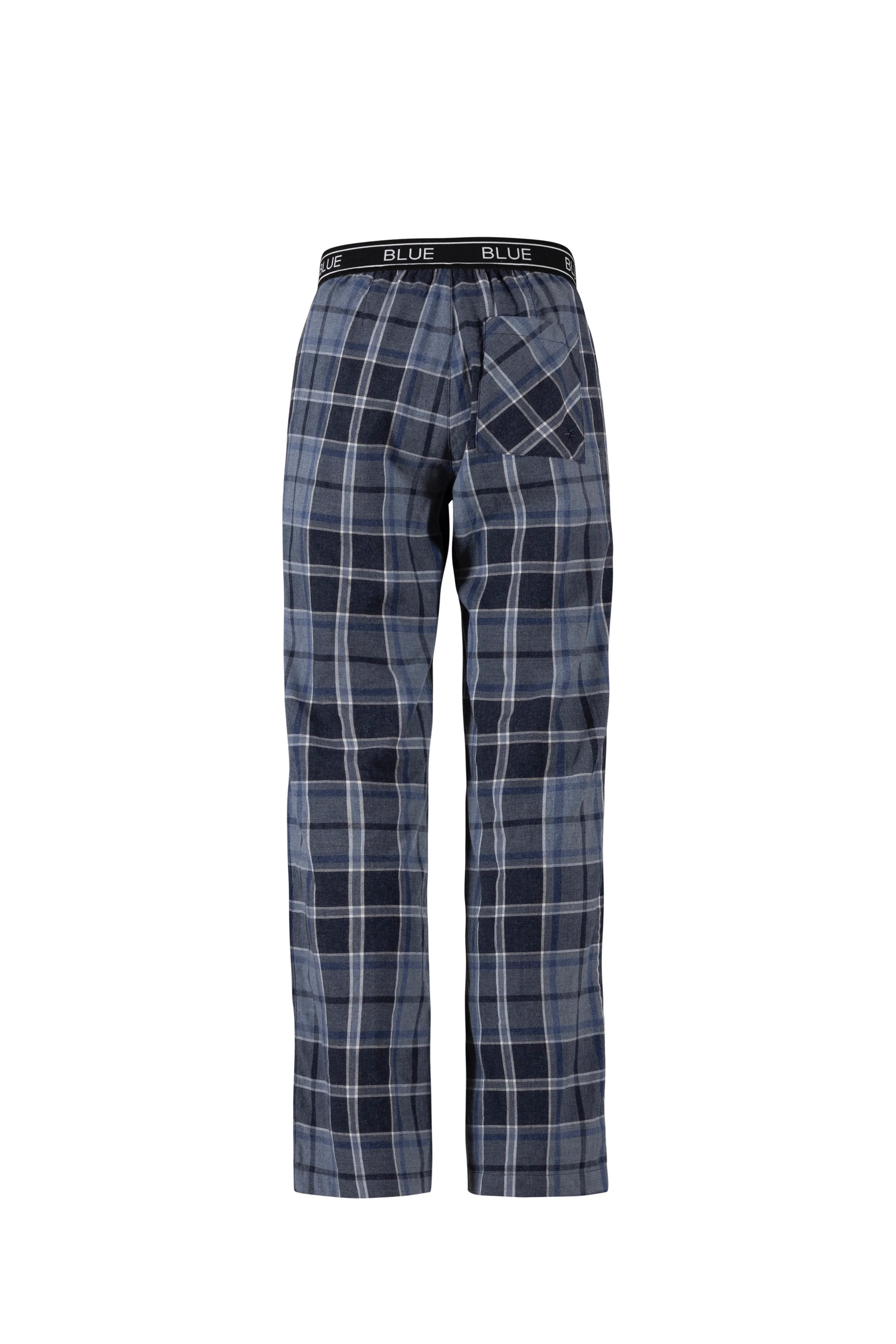 Gretchen Cotton Check Trousers - New Navy - Image 4