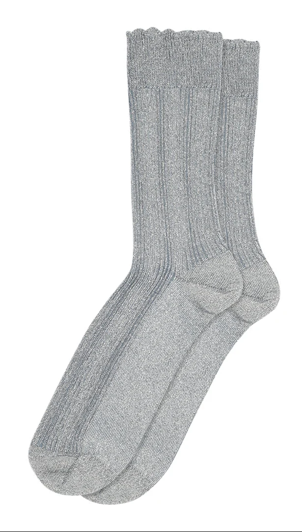 Julia Glitter Socks (12-59542-4222) - Stone Blue
