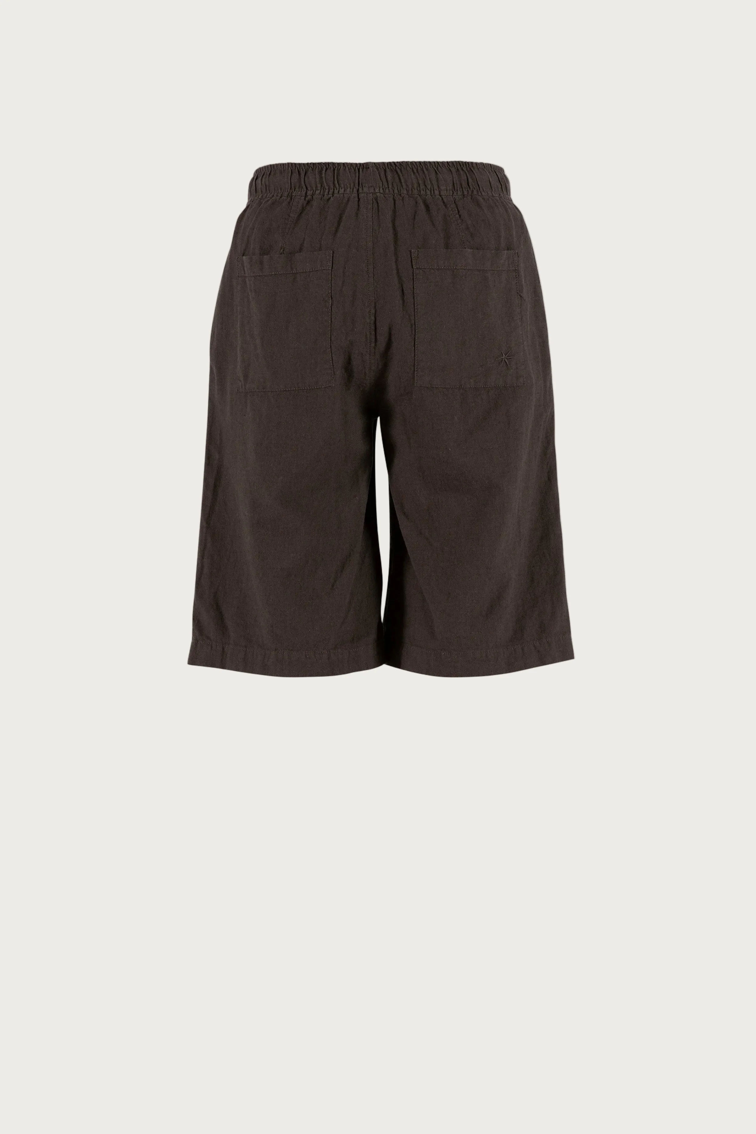 Lisamarie linen Bermudas - Coffee - Image 3