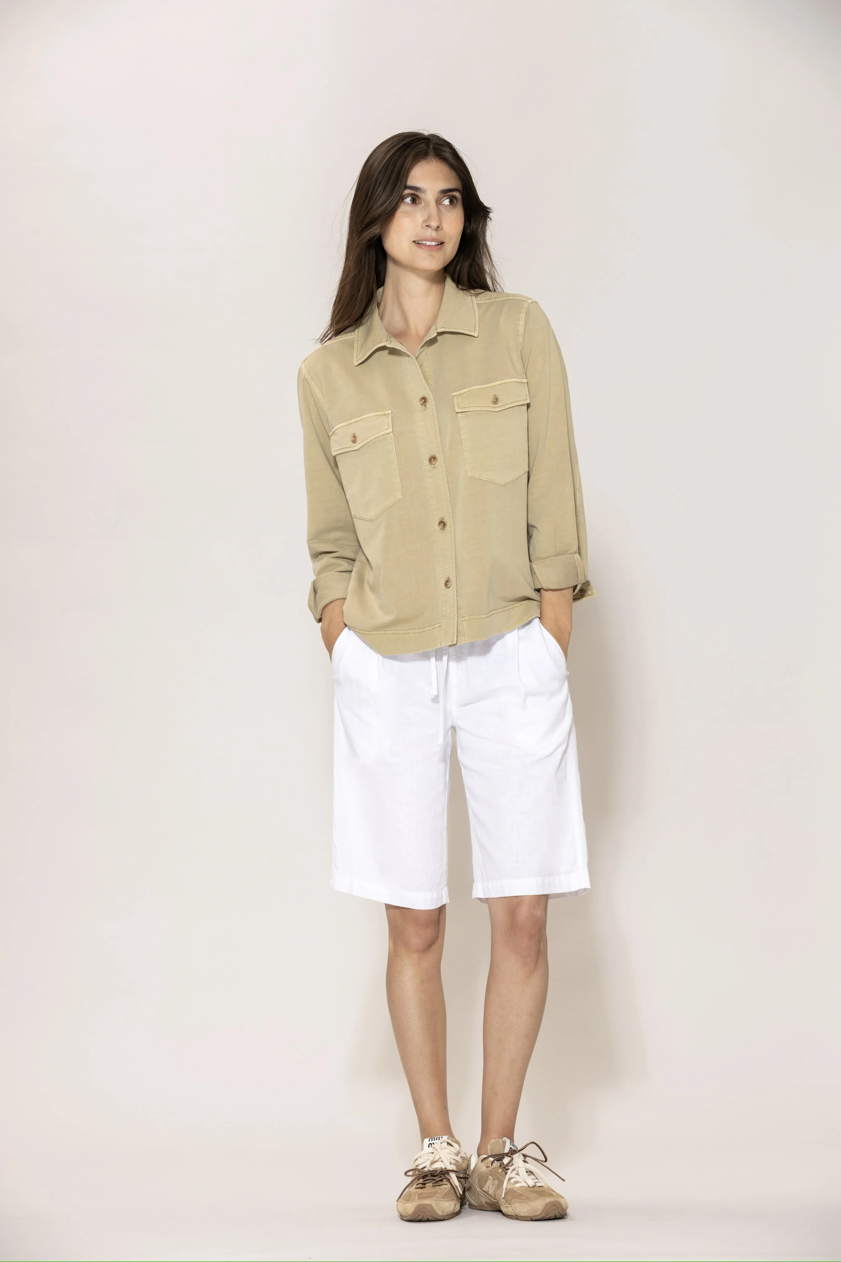 Lisamarie linen Bermudas - White