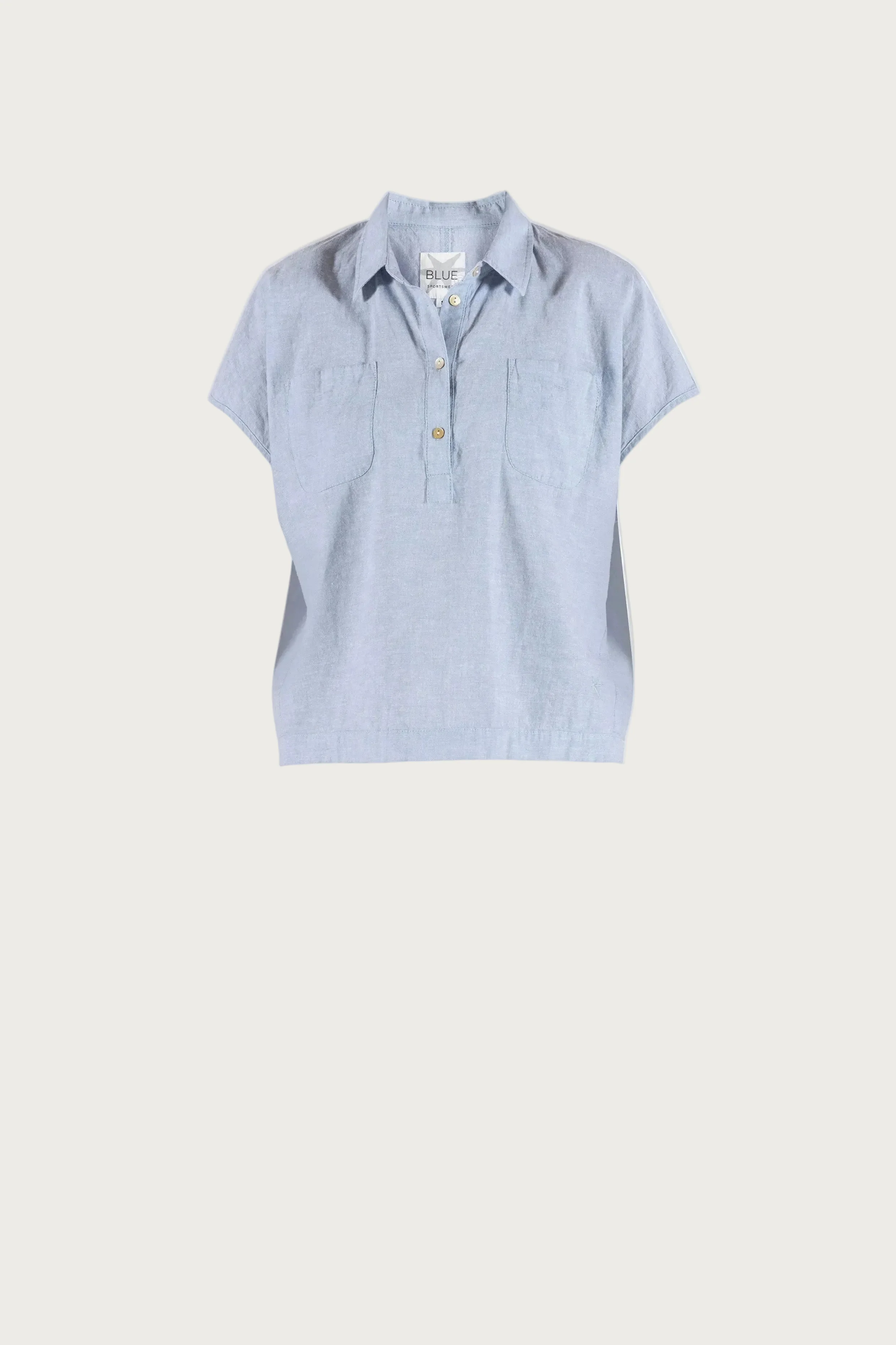 Lisbeth short linen Shirt - Heaven Melange - Image 2