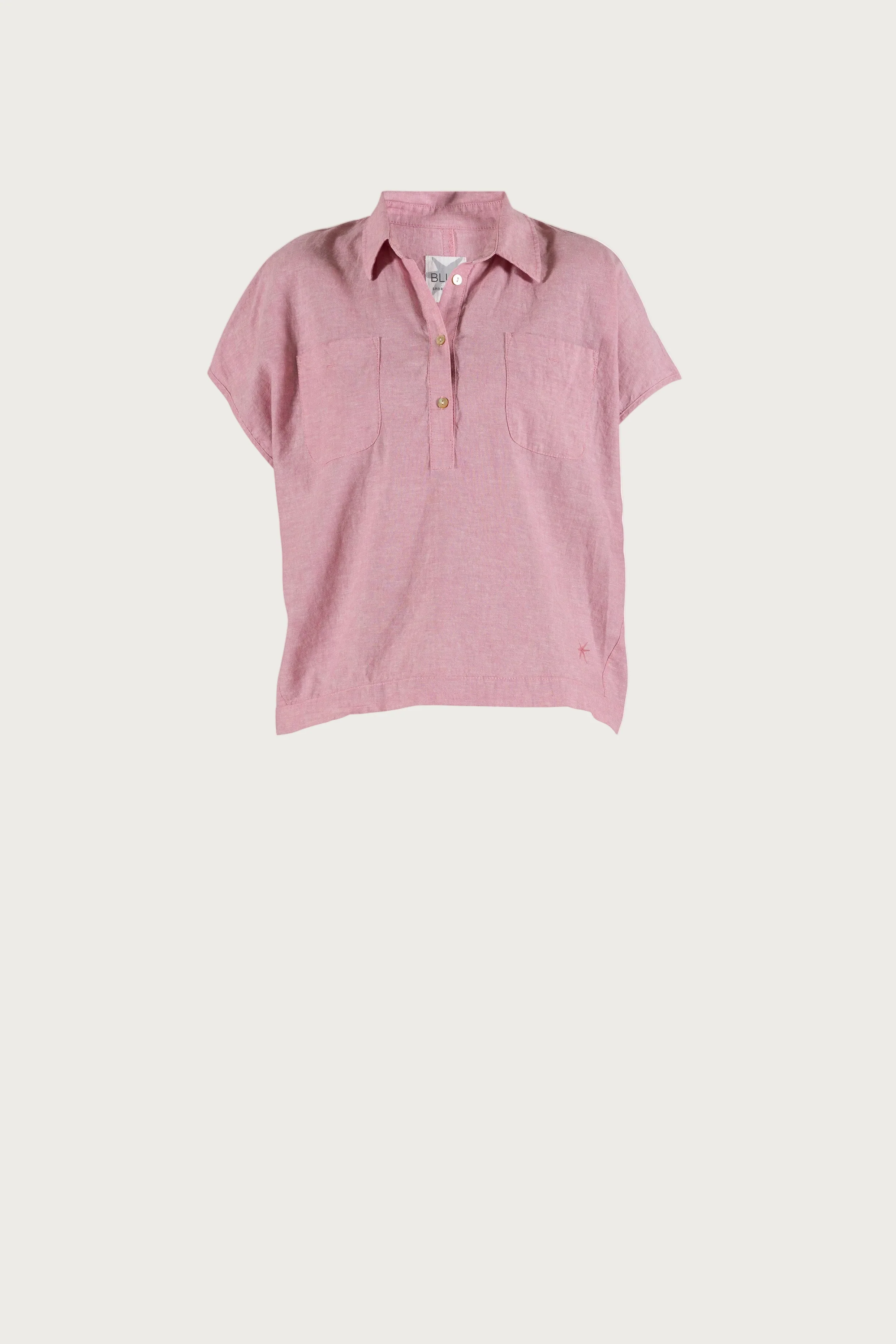 Lisbeth short linen Shirt - Soft Pink Melange