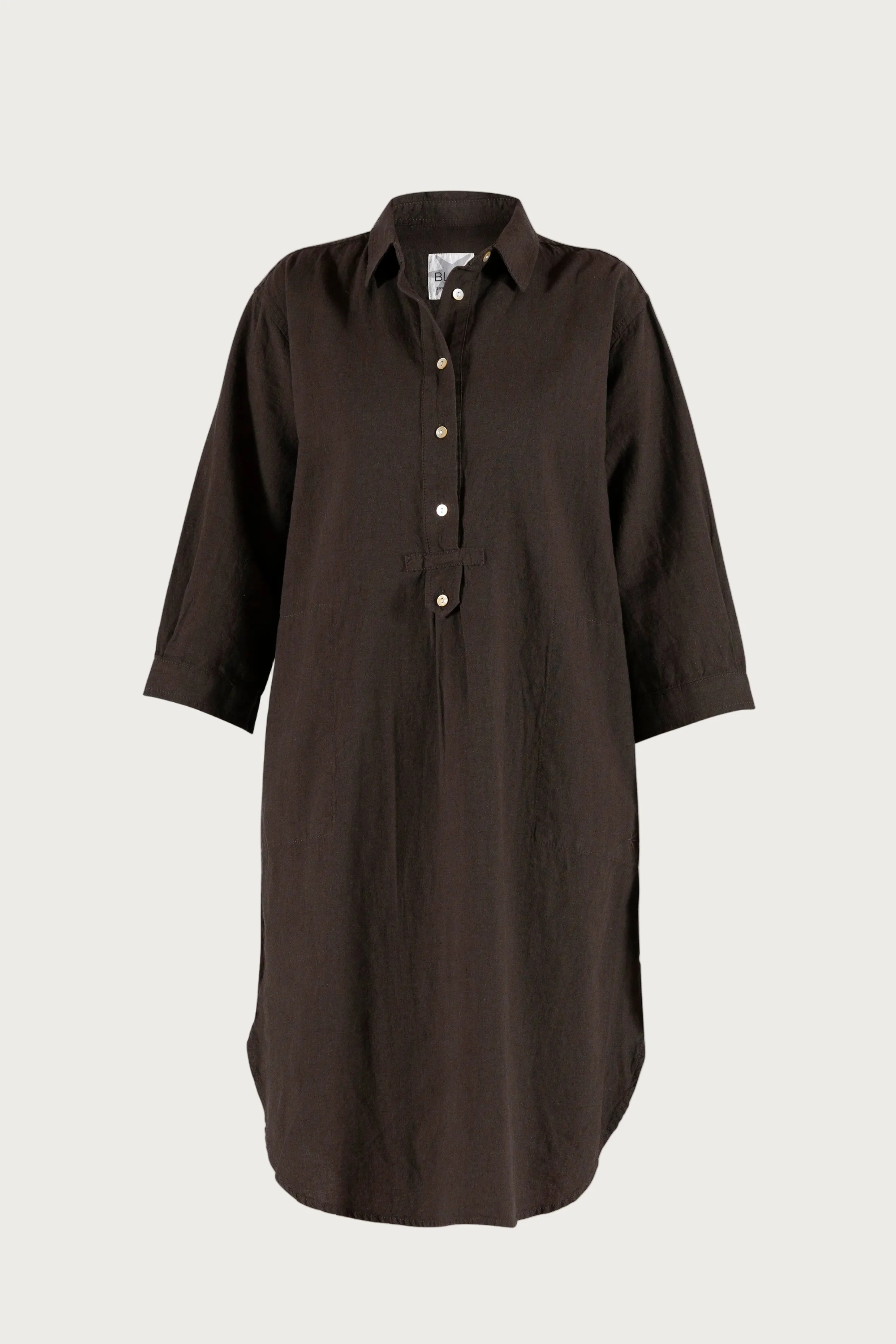 Liv linen Shirt Dress - Coffee - Image 2
