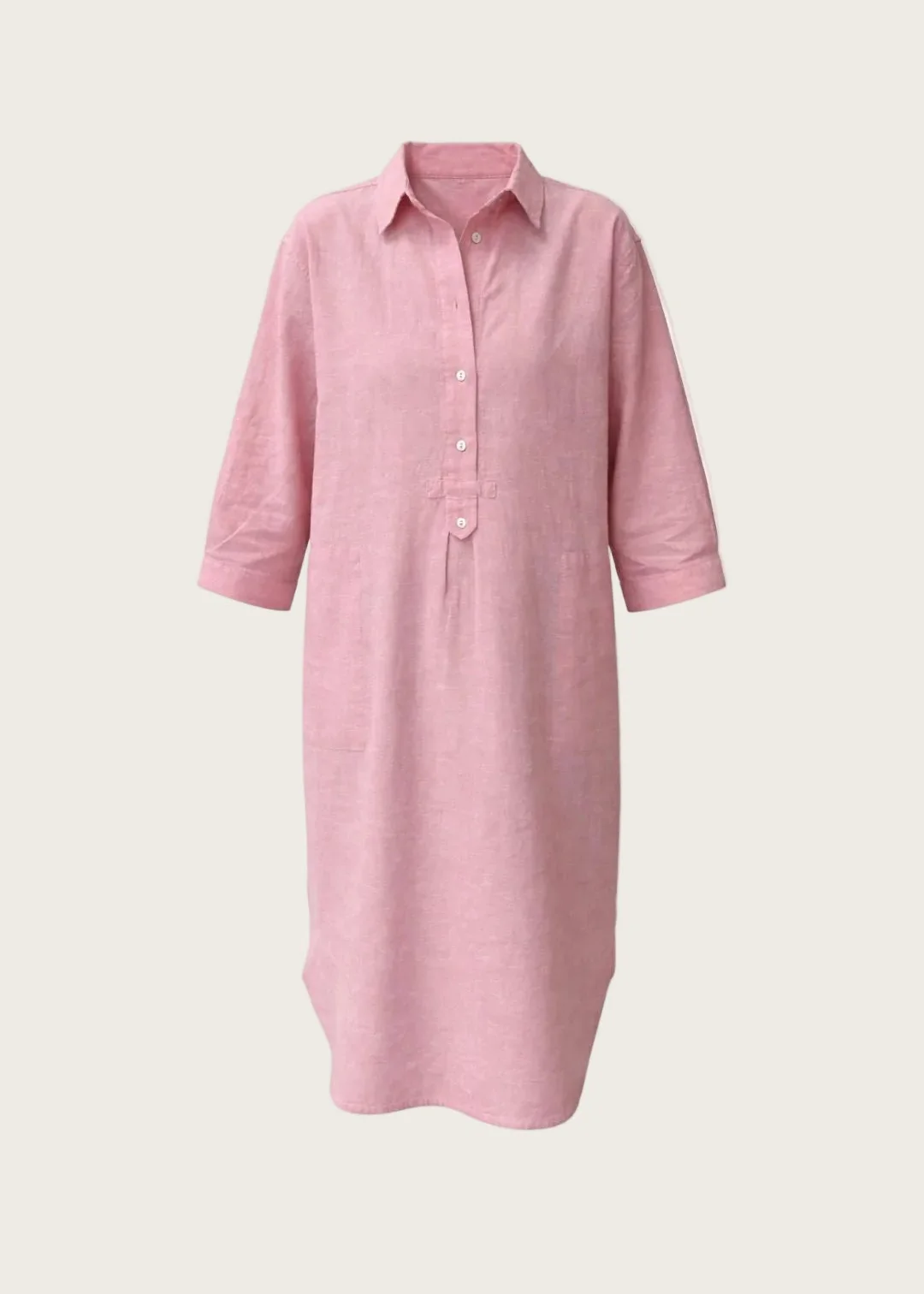 Liv linen Shirt Dress - Soft Pink Melange