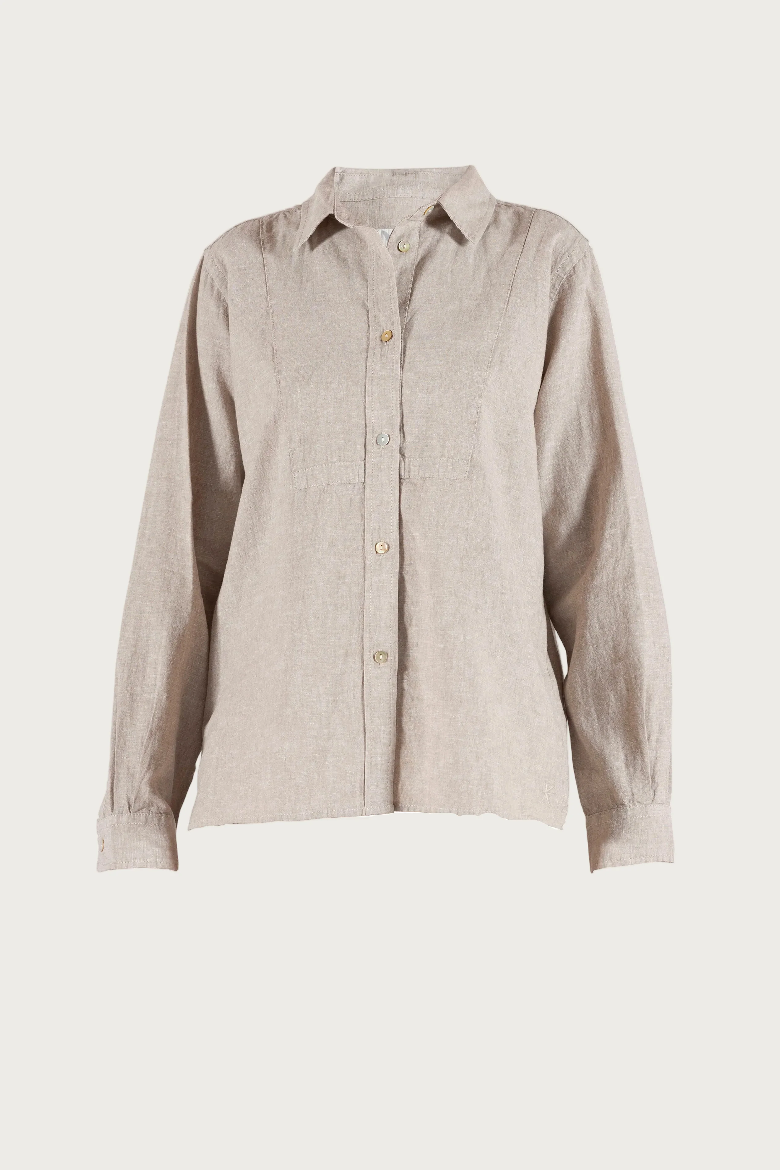 Liva linen Shirt - Chalk Melange