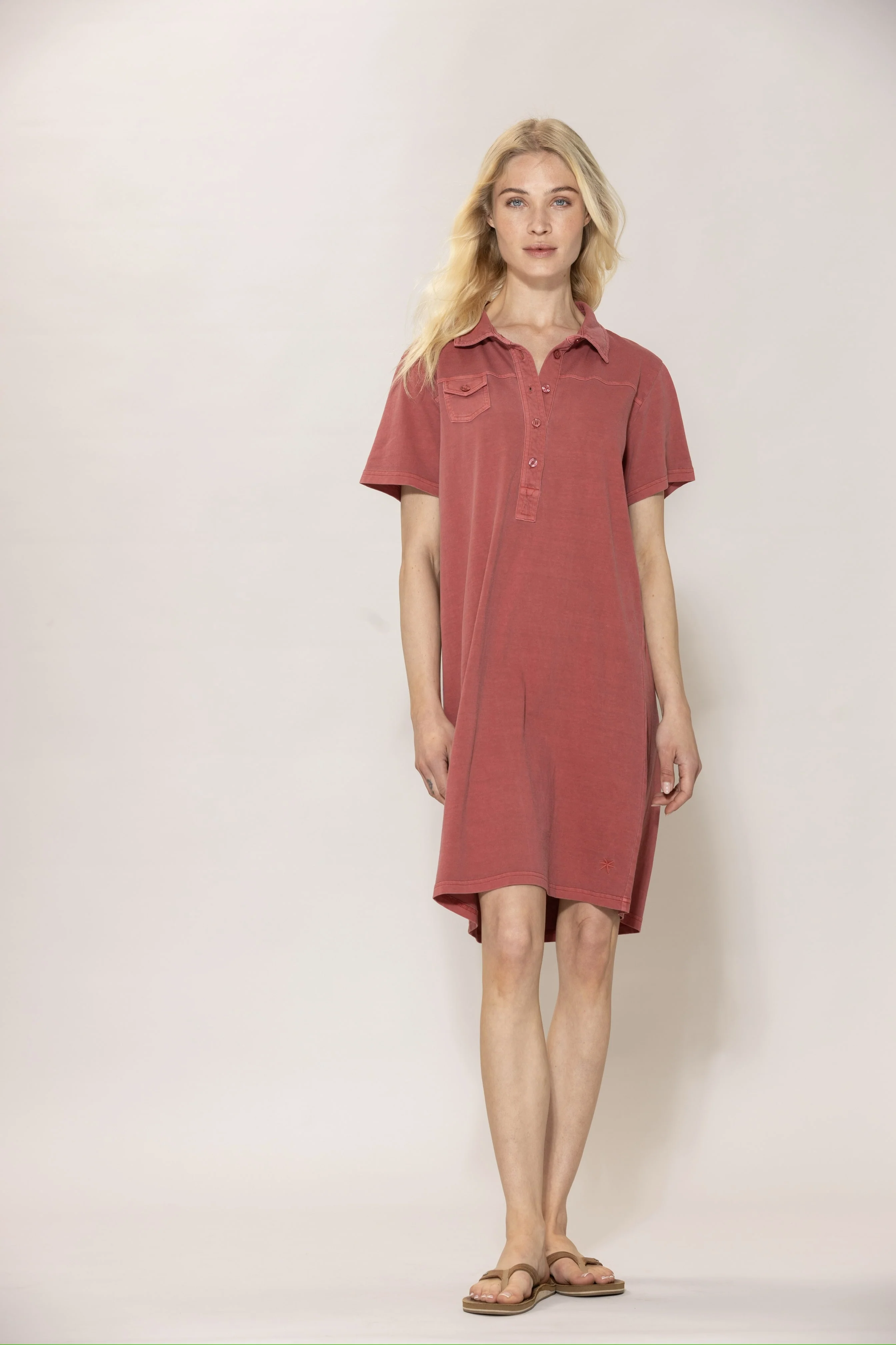 Louise Polo Dress - Cranberry