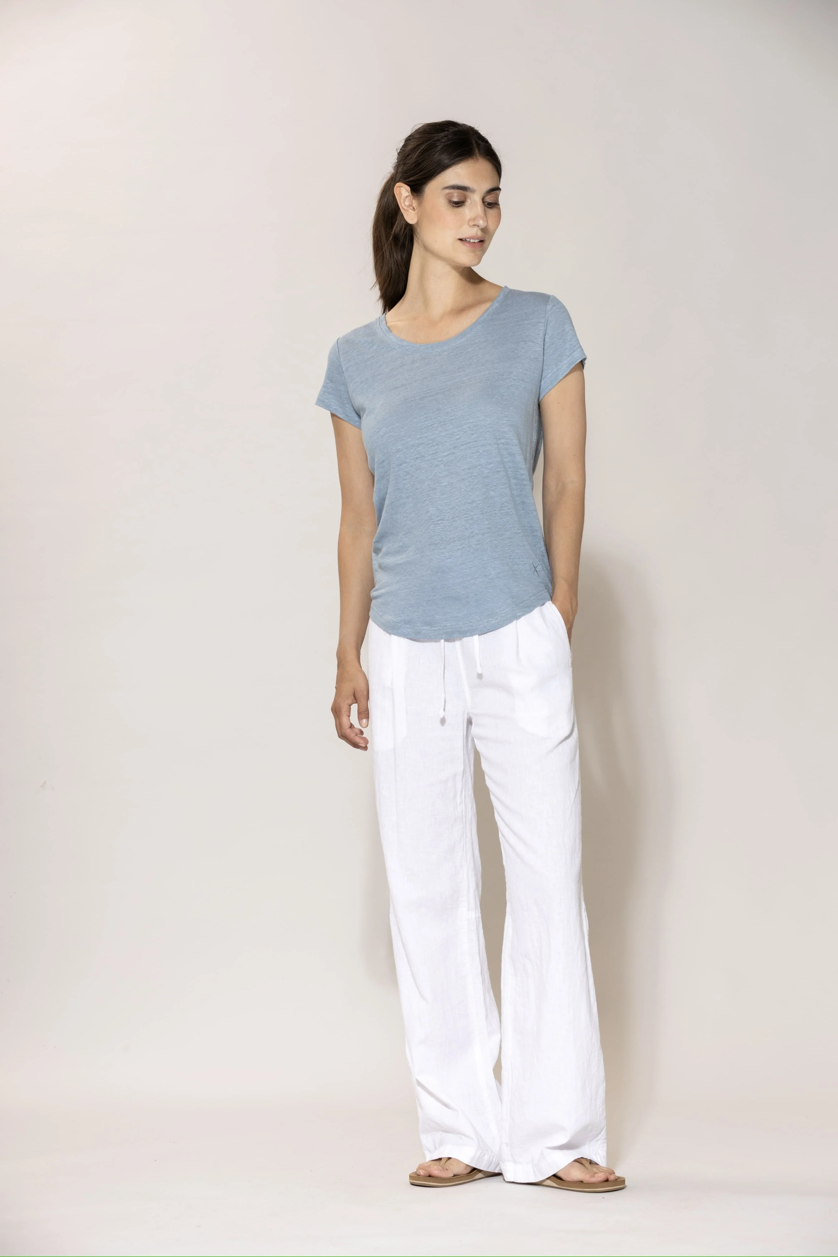 Luca linen Trousers - White