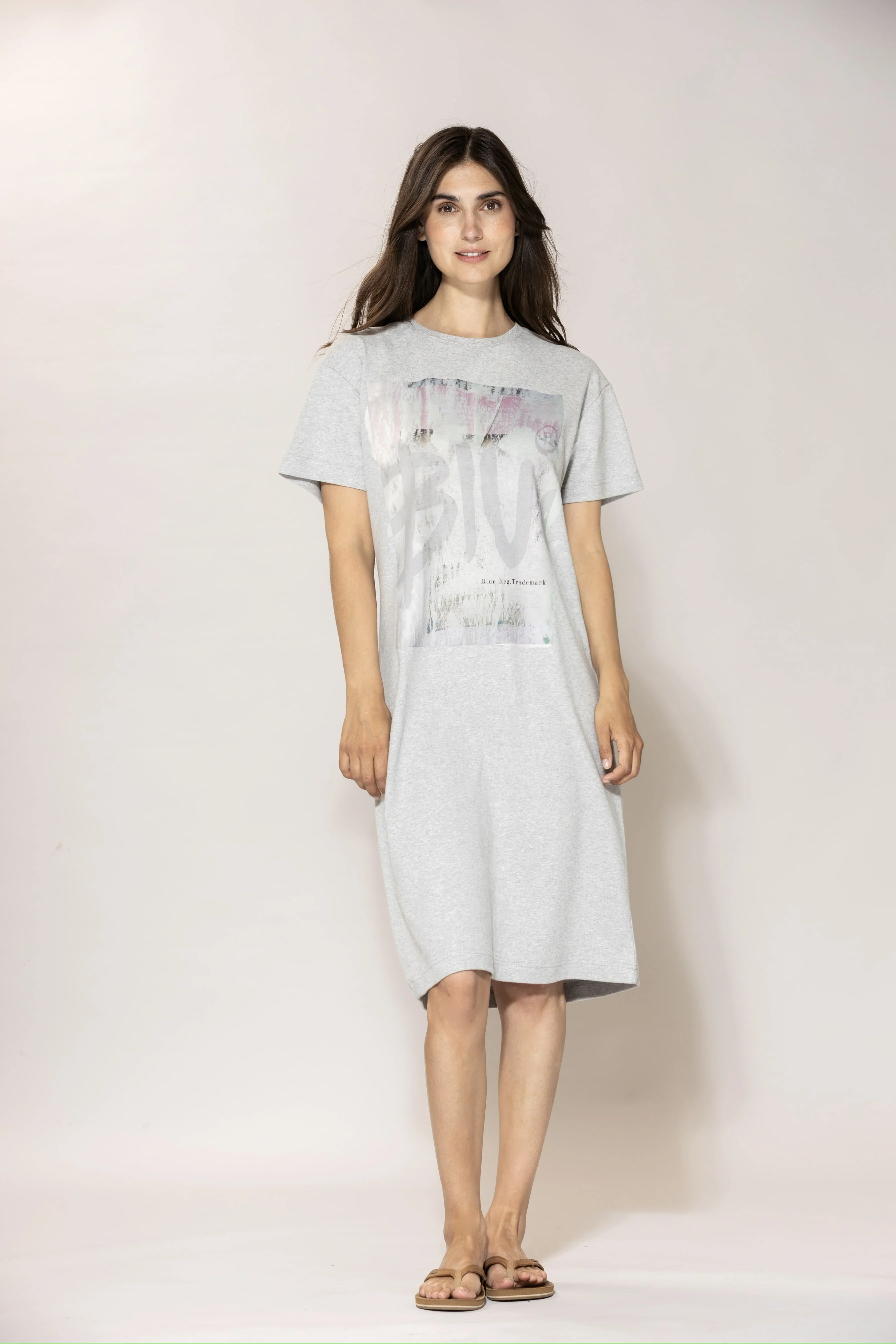 Lyng Tee Dress - Grey Melange